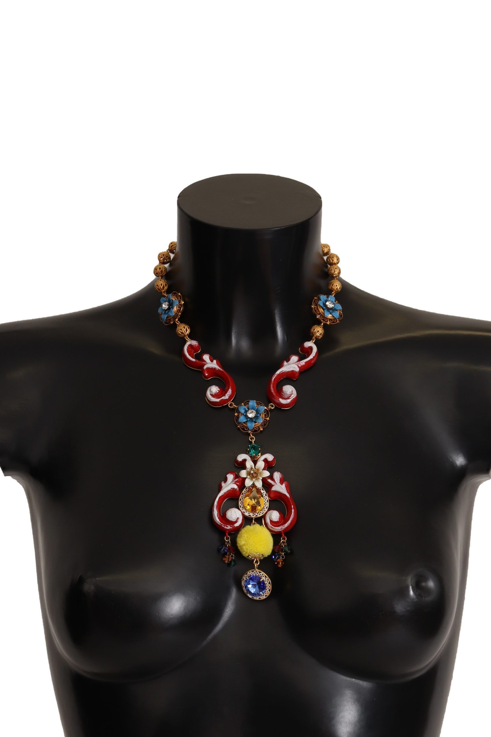 Dolce & Gabbana Multicolor Crystal Statement Women's Necklace Size ONE SIZE - 1 Thumbnail