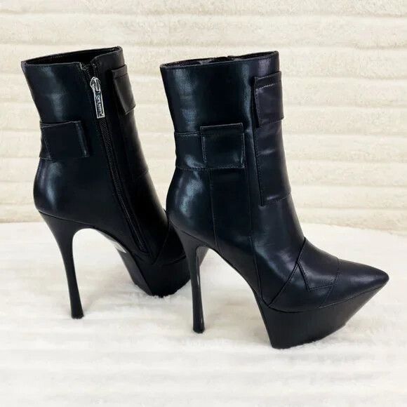 Other Kinder 2 Pointy Toe Platform Stiletto Heel Ankle Boots Black Size US 8.5 / IT 38.5 - 1 Thumbnail