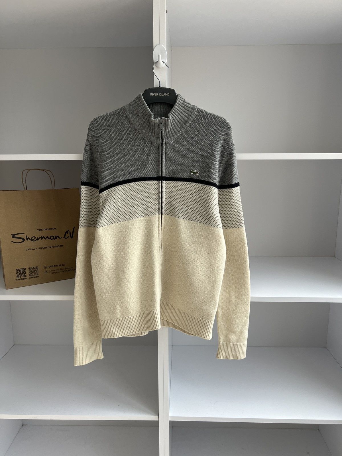 Lacoste × Vintage Vintage Lacoste Zip Sweatshirt Size US L / EU 52-54 / 3 - 1 Thumbnail