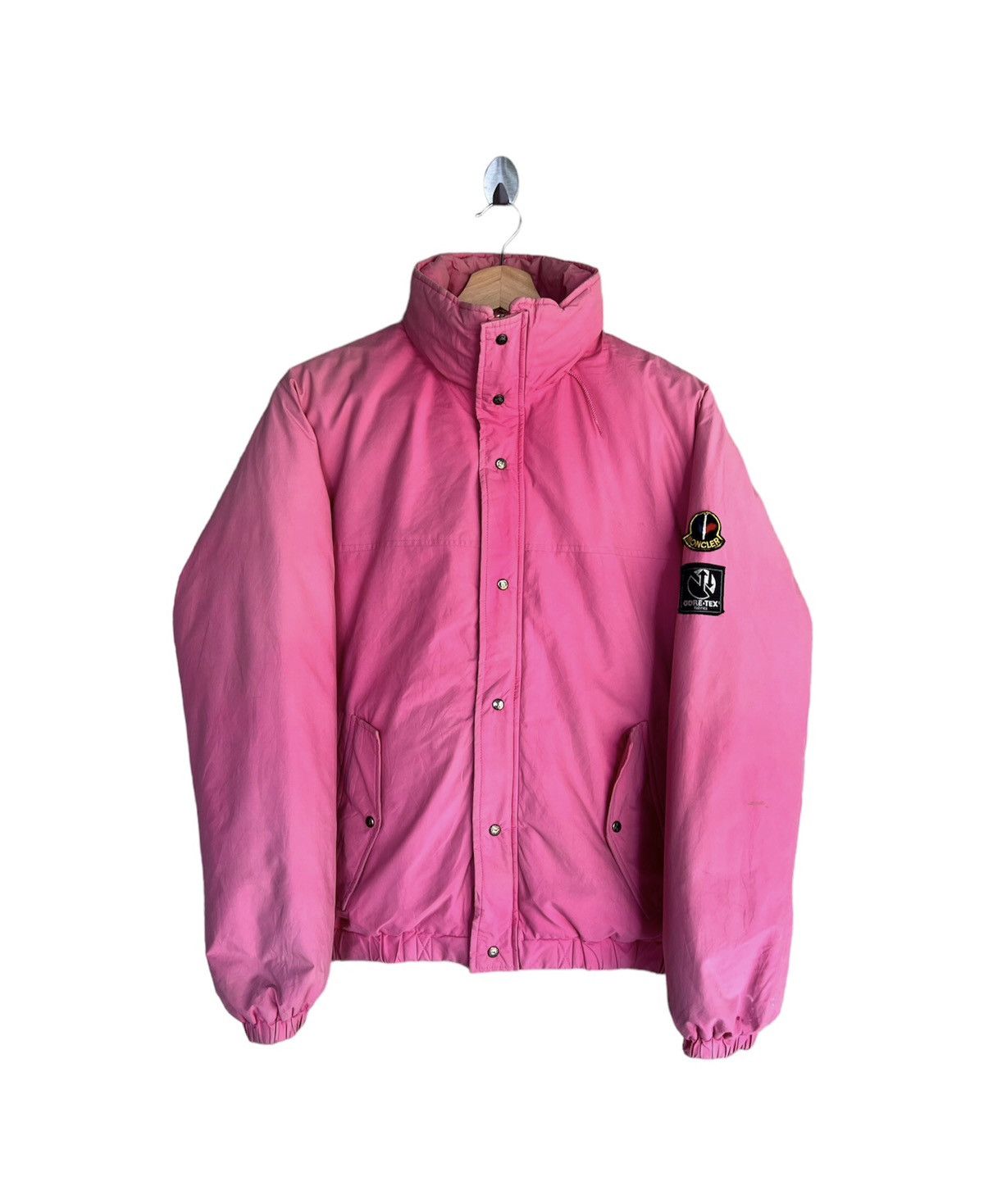 image of Vintage Moncler Asics Bomber Jacket in Pink, Men's (Size Small)