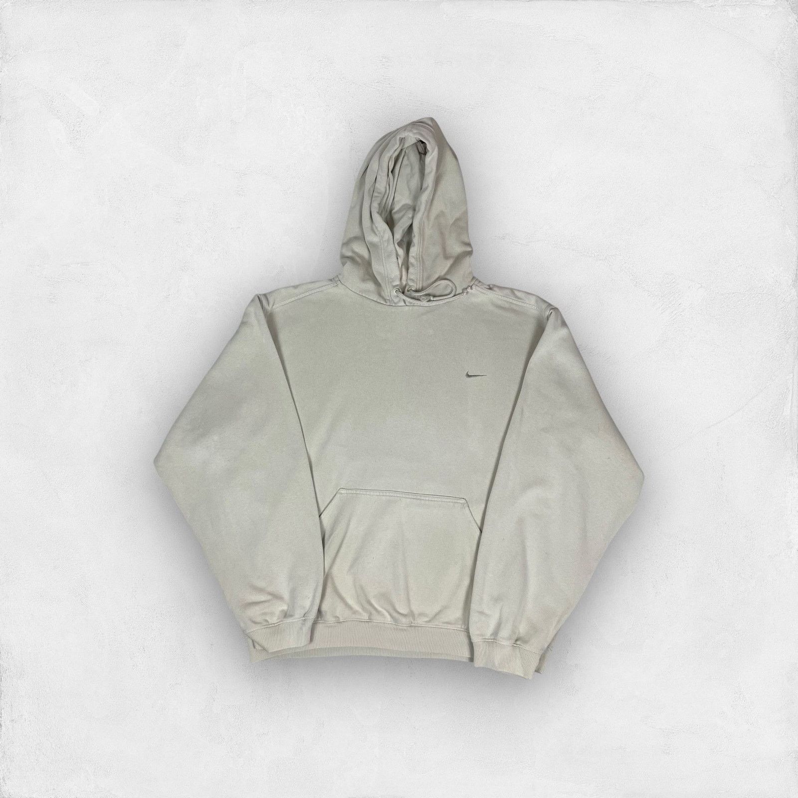 Nike × Vintage Nike Men's beige Swoosh Long Sleeve Pullover Hoodie Medium Size US M / EU 48-50 / 2 - 1 Thumbnail