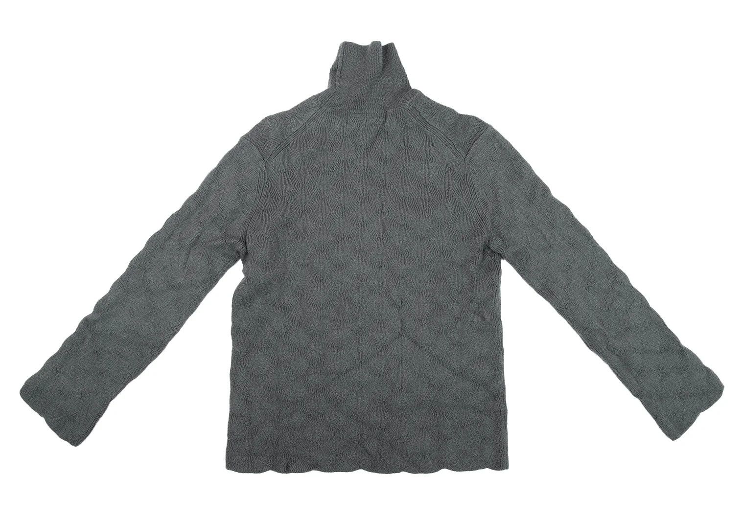 Comme des Garcons Homme Plus Wool Zigzag Knit Turtleneck Sweater in Gray Size M Size US M / EU 48-50 / 2 - 9 Thumbnail