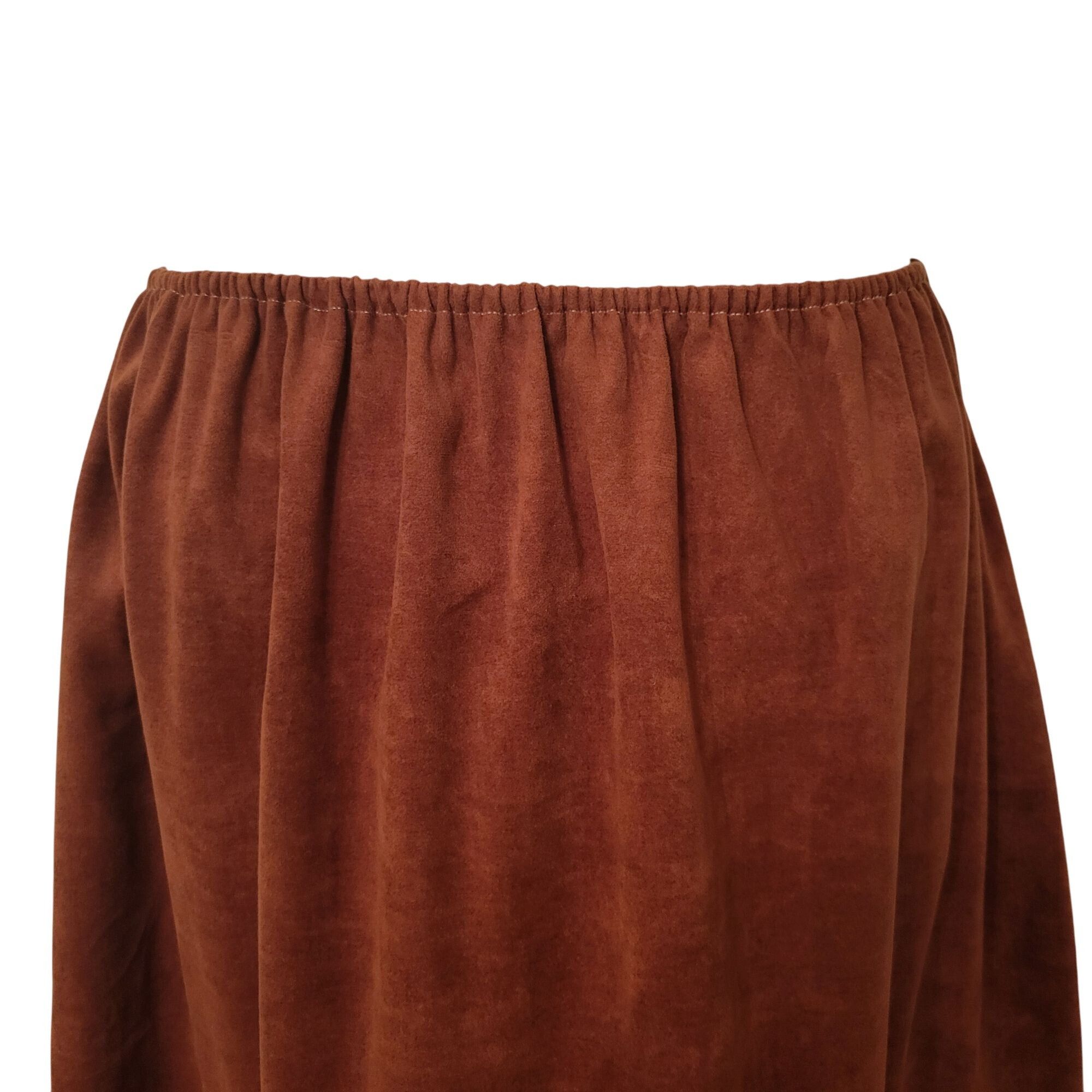 Vintage Ulla Popken Brown 2 Piece Set Top Skirt Buckskin Hippy Costu Size 42" / US 20 - 4 Thumbnail
