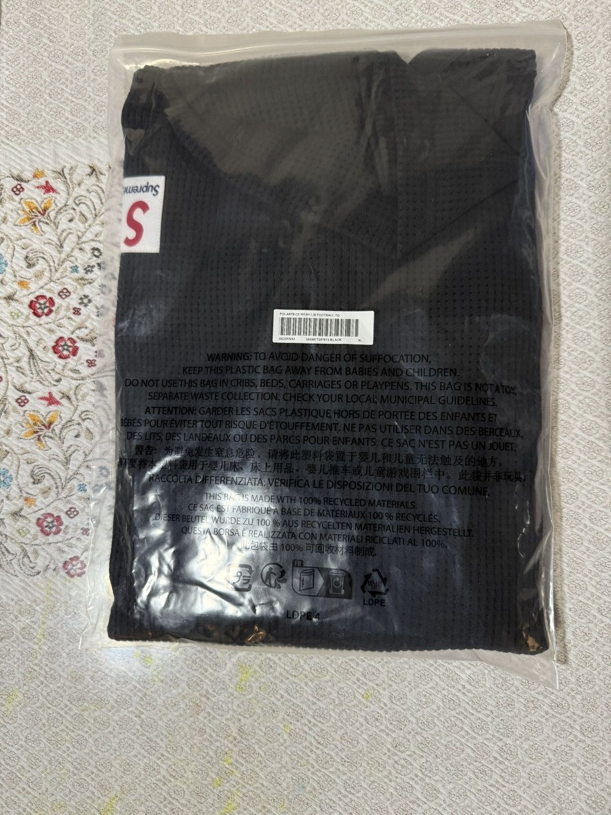 Supreme Supreme POLARTEC MESH L/S FOOTBALL TOP Black SS25 Size XL Size US XL / EU 56 / 4 - 4 Thumbnail