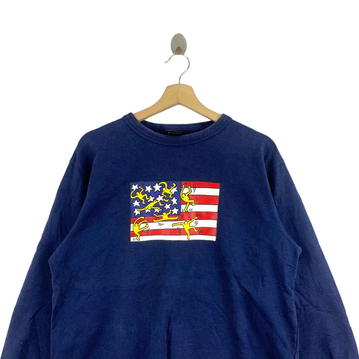 Keith Haring × Uniqlo Vtg KEITH HARING x UNIQLO Best Buddies USA Flag Sweatshirt Size M / US 6-8 / IT 42-44 - 4 Thumbnail