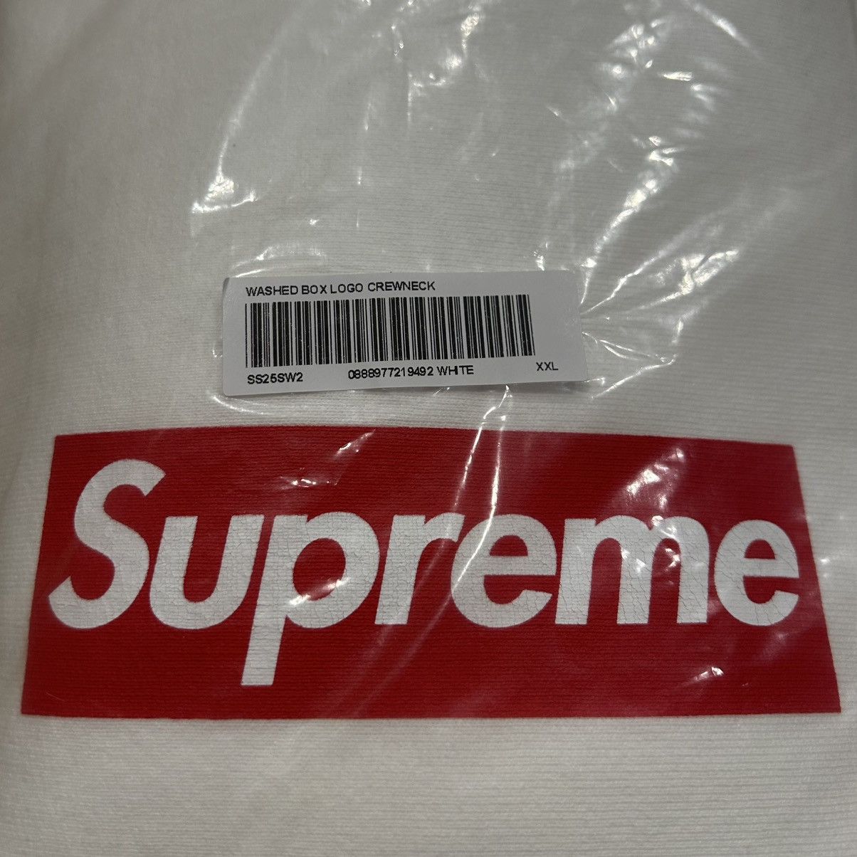 Supreme Supreme SS25 Washed Box Logo Crewneck White XXL Size US XXL / EU 58 / 5 - 2 Thumbnail