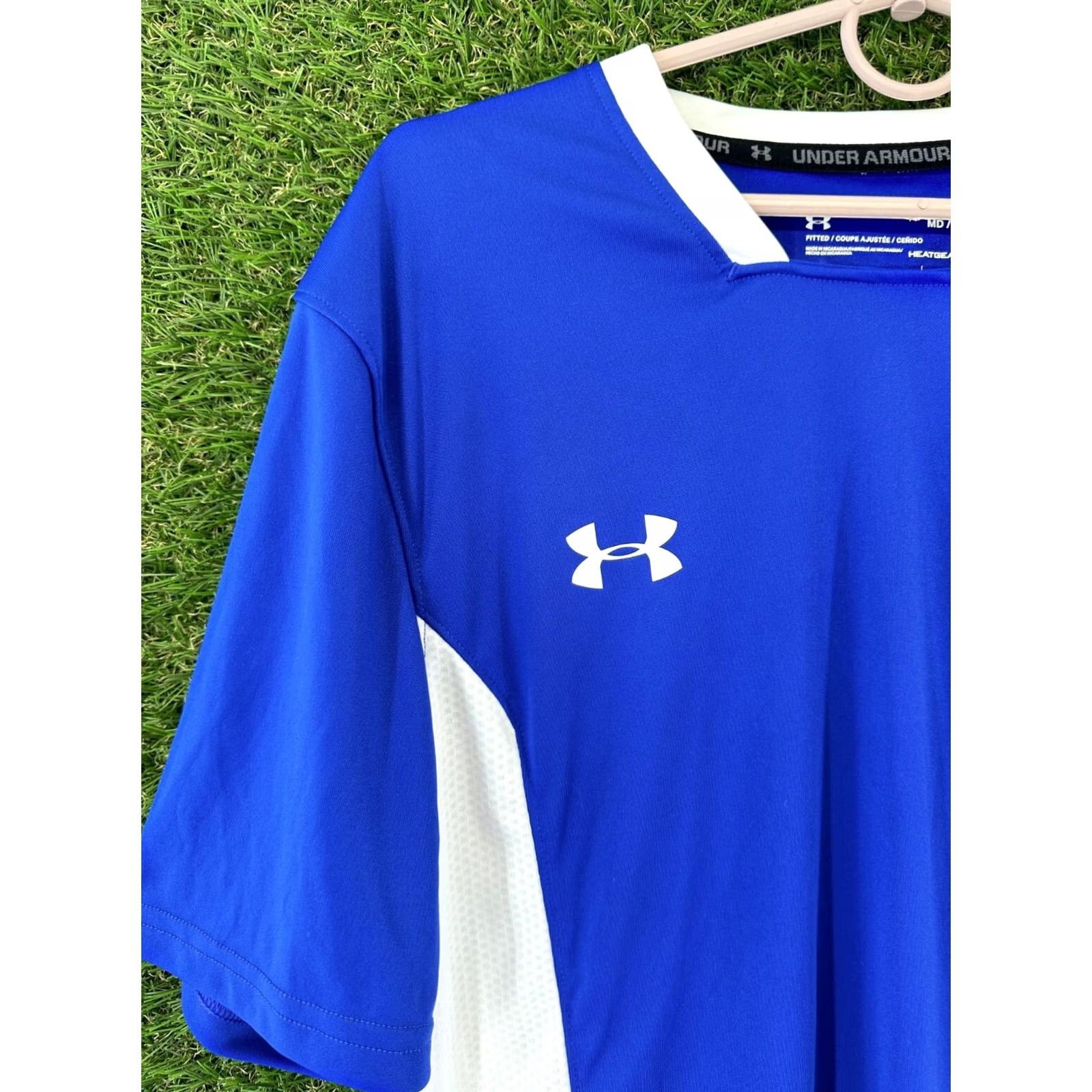 Under Armour Under Armour MENS T-Shirt Jersey Short Sleeve Training Compression Shirt BLUE White Msize Size US M / EU 48-50 / 2 - 4 Thumbnail