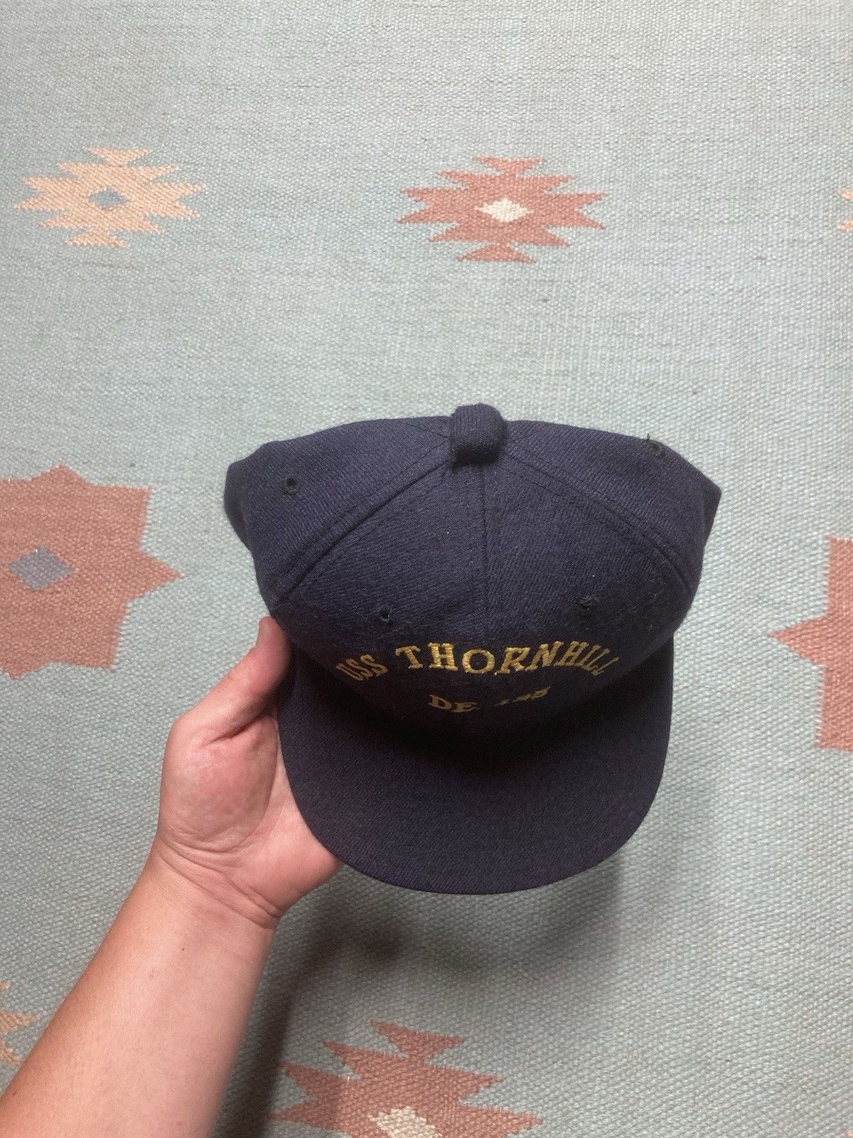 Vintage Vtg SnapBack hat wool USS Thornhill DE 195 US navy military Size ONE SIZE - 3 Thumbnail