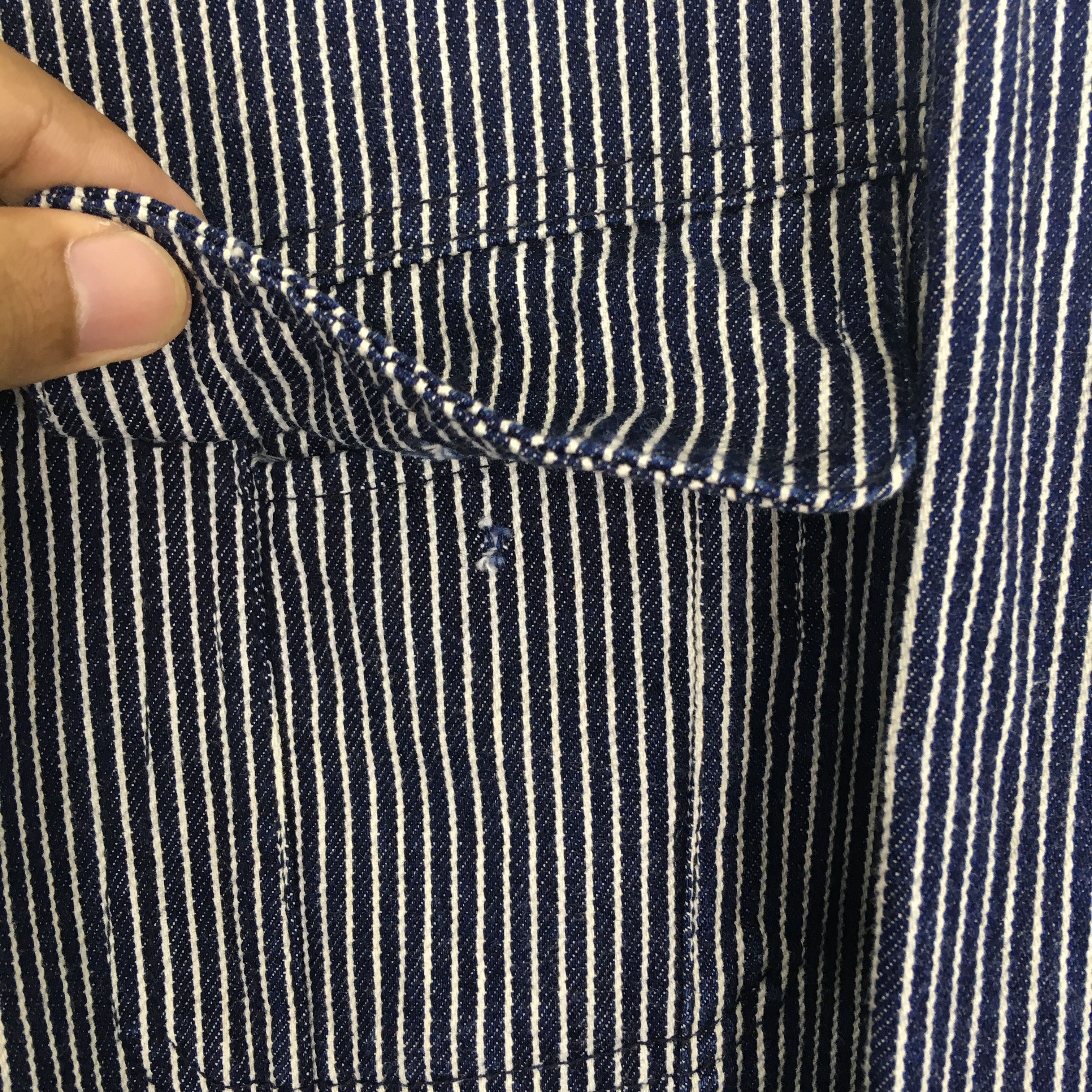 Vintage Vintage 90s American Denim Jacket Workwear Hickory Stripes Size US XL / EU 56 / 4 - 7 Thumbnail