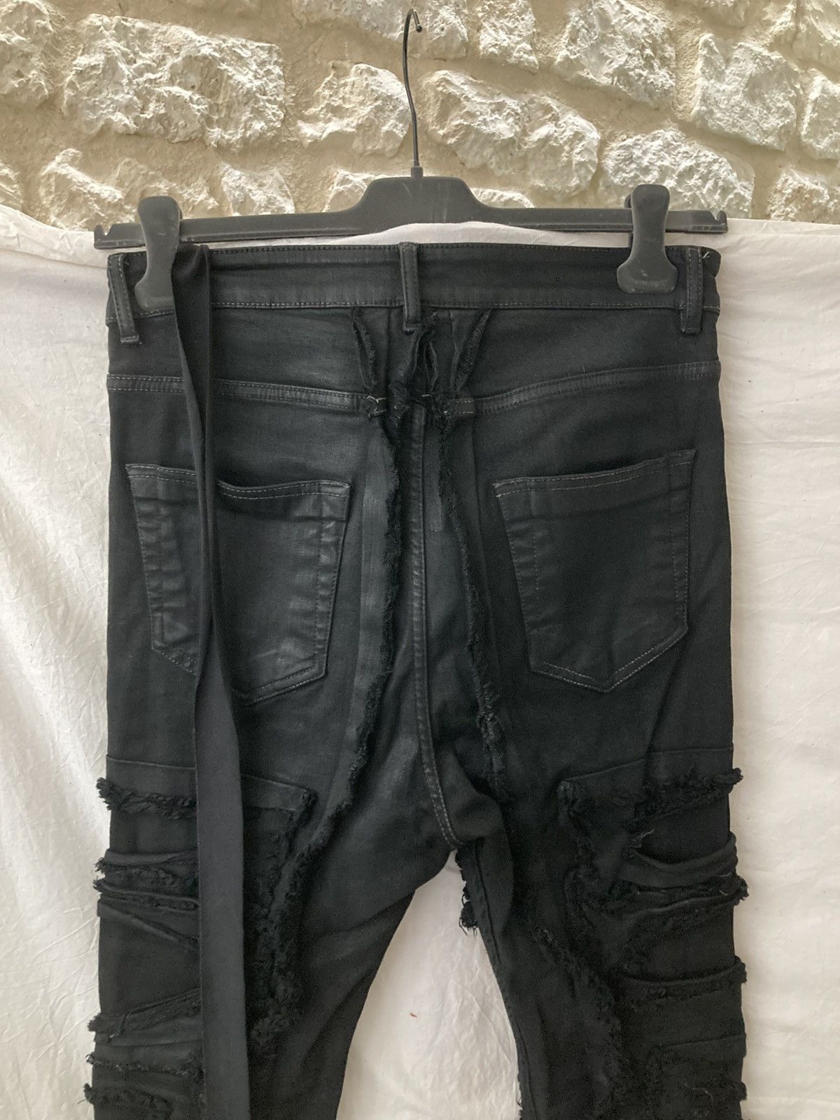 Rick Owens Drkshdw Rick Owens Black Foil Slash Stretch Denim Size US 29 - 8 Thumbnail