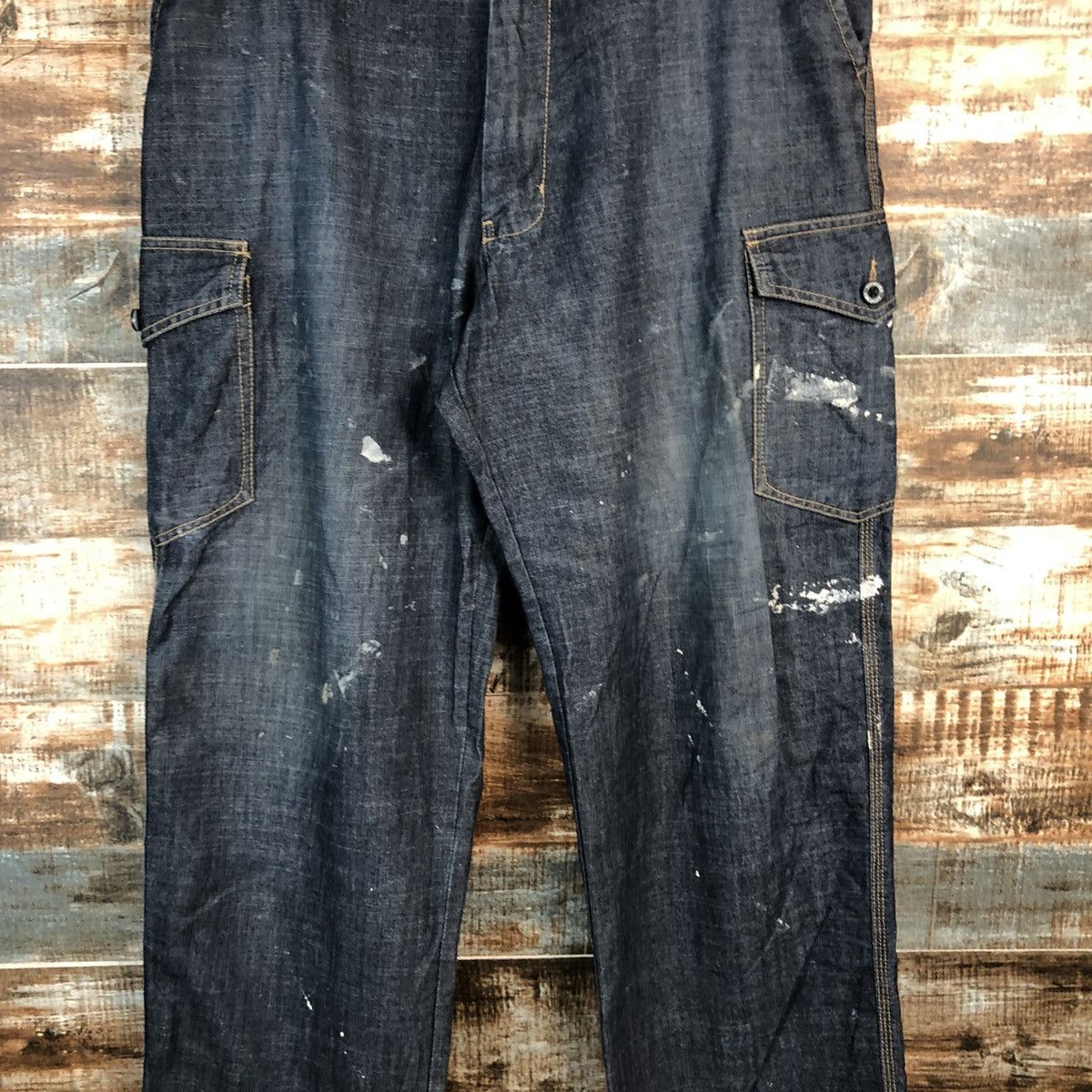 Japanese Brand DL Even River Blue Cargo Multipocket Pants #C618 Size US 34 / EU 50 - 5 Thumbnail