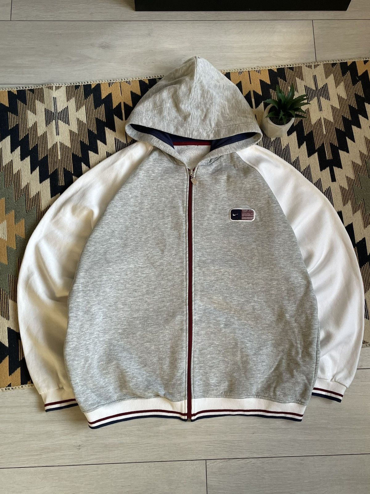 Vintage Vintage Nike USA Big Logo Y2K Baggy Zip-hoodie Size US XL / EU 56 / 4 - 2 Thumbnail