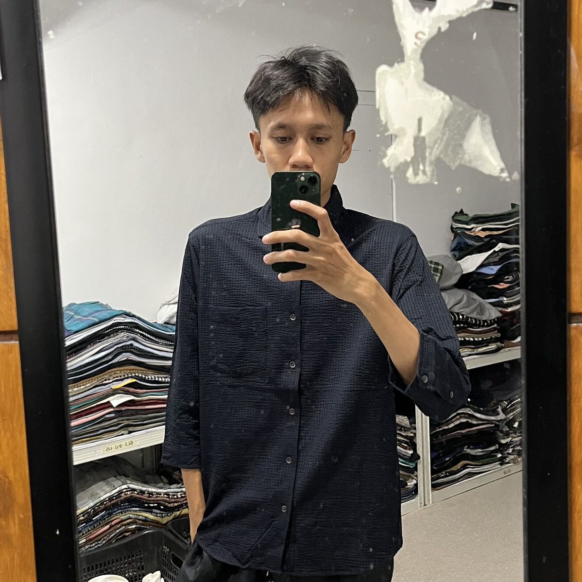 Takeo Kikuchi Takeo Kikuchi - Textured 3/4 Sleeve Button Up Size US M / EU 48-50 / 2 - 8 Thumbnail