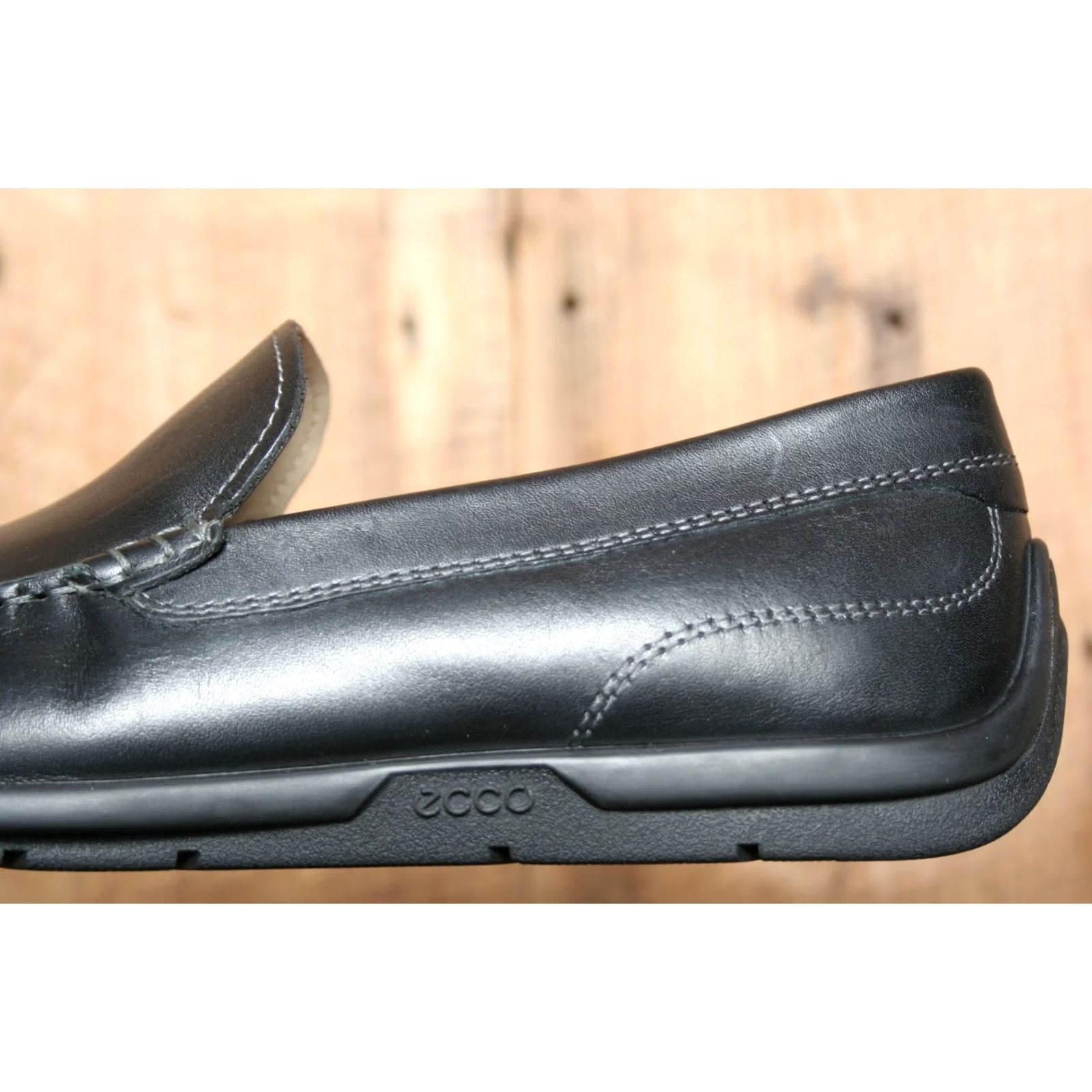 Ecco ECCO Classic Moc 2.0 Black Leather Loafers Men US 8-8.5 EU 42 Slip On Casual Size US 8.5 / EU 41-42 - 7 Thumbnail
