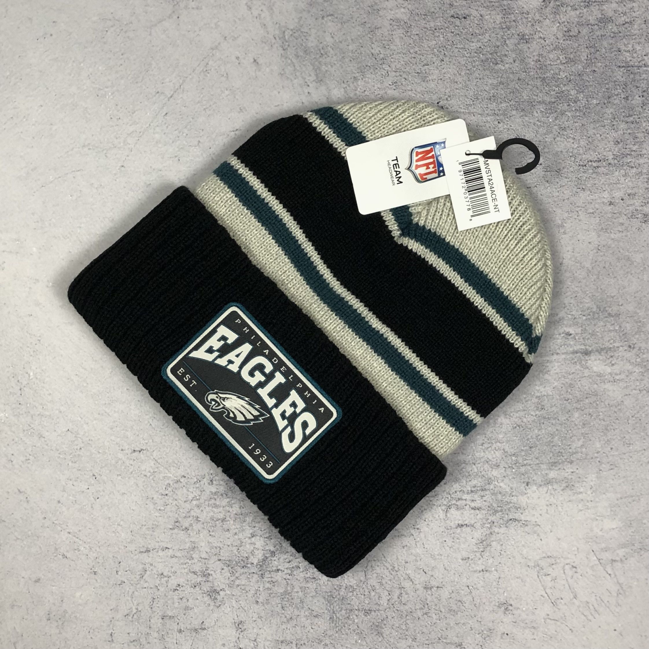 NFL NWT NFL Team Philadelphia Eagles Striped Winter Warm Hat NEW Size ONE SIZE - 2 Thumbnail