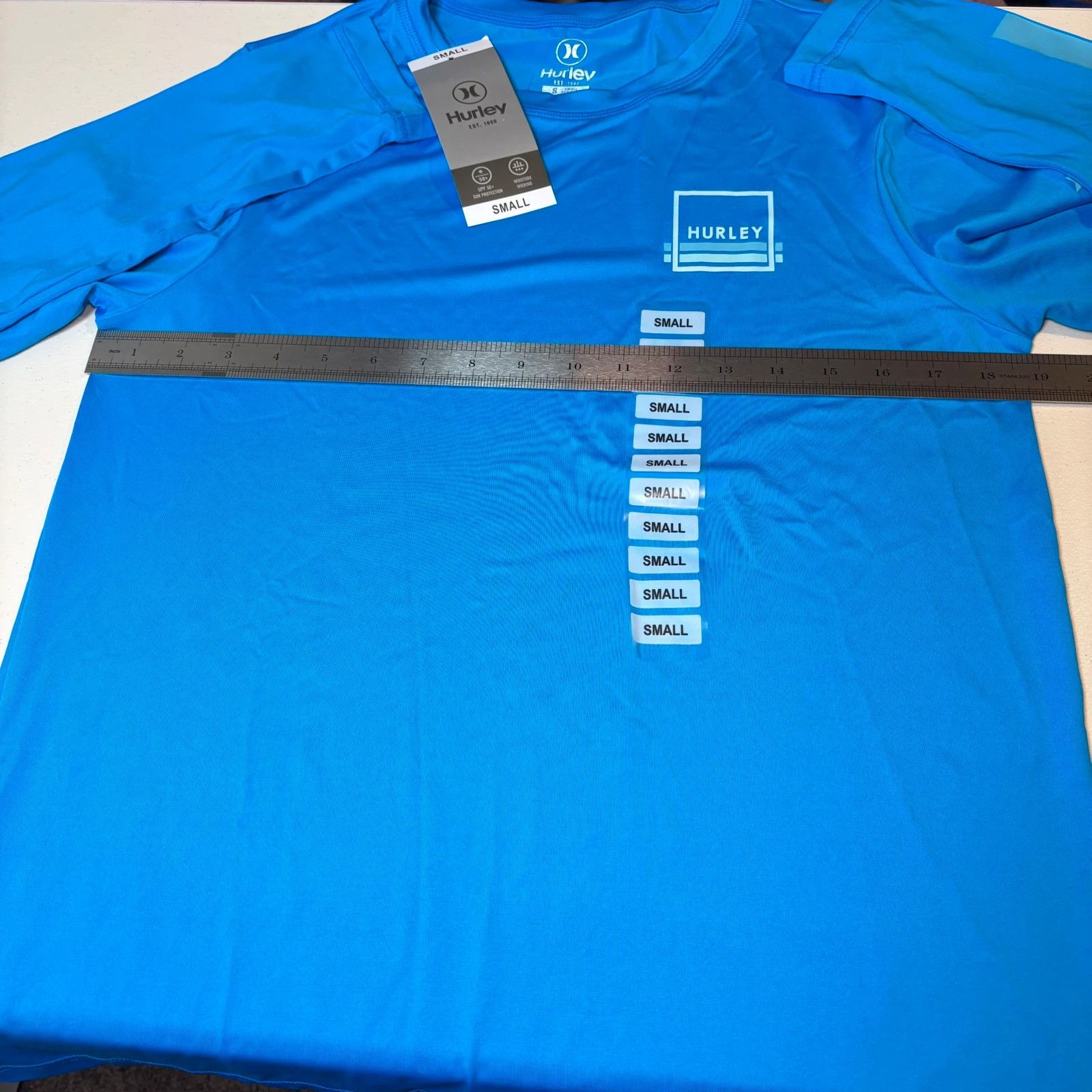 Hurley Hurley Men's Blue Heroic Long Sleeve Rash Guard Shirt Small Size US S / EU 44-46 / 1 - 13 Thumbnail