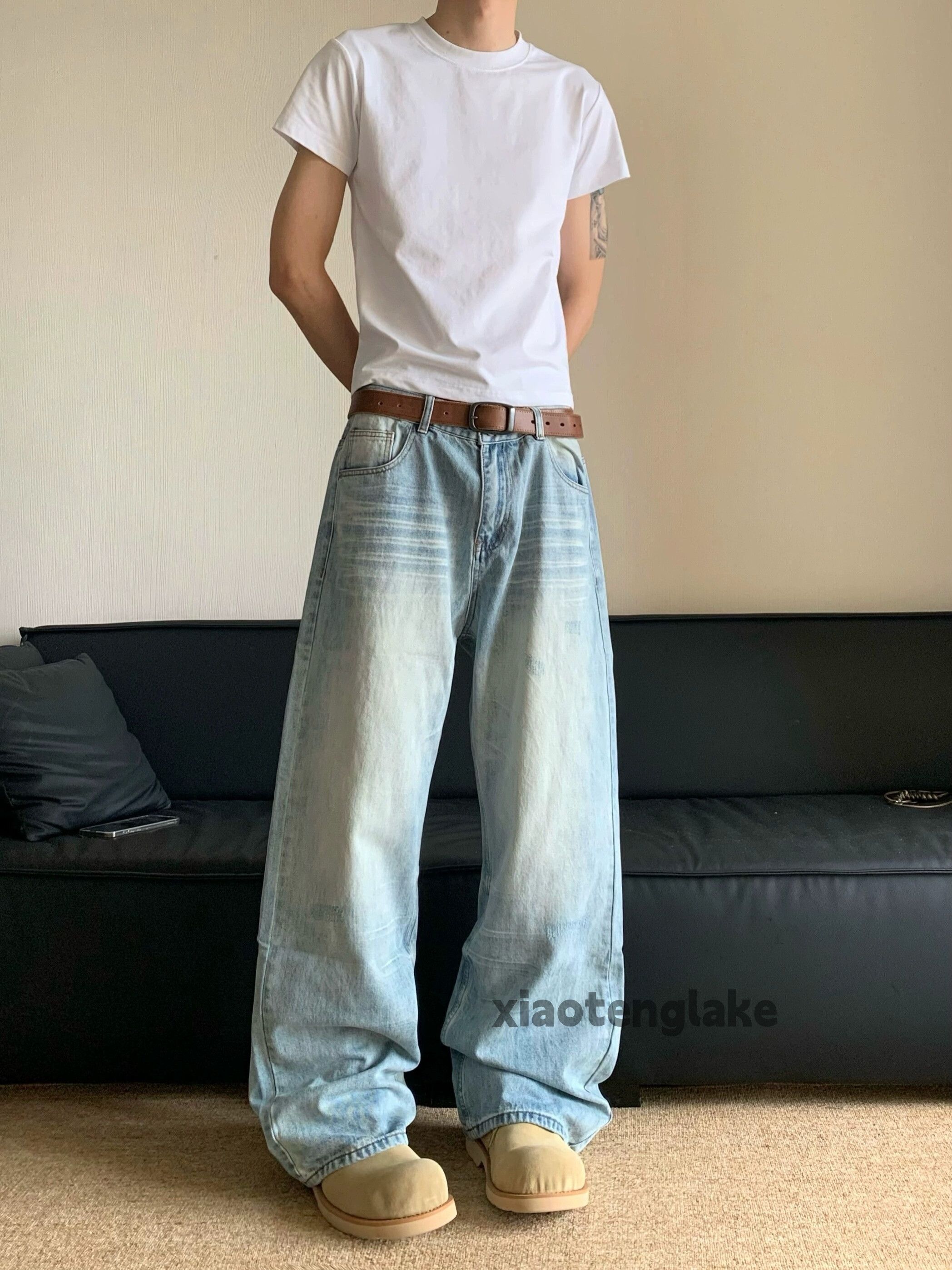 Distressed Denim × Jean × Vintage washed faded y2k skate