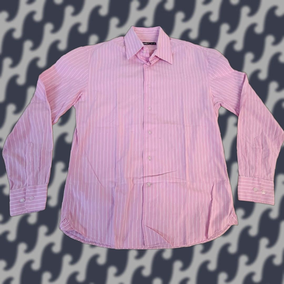 Celio Celio Shirt Button-Up Mens Long Sleeve Pink Medium M Button-Down Collar Shirt Size US M / EU 48-50 / 2 - 1 Thumbnail