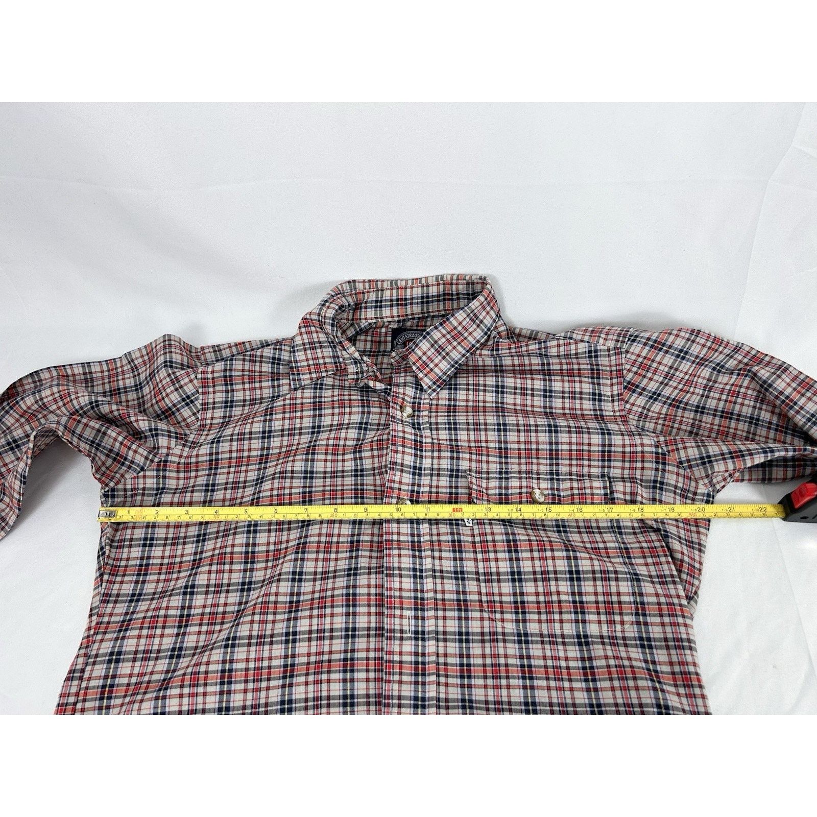 Levi's VTG Levis Mens M Red Blue Plaid Button Up LS Shirt White Tab Size US M / EU 48-50 / 2 - 5 Thumbnail