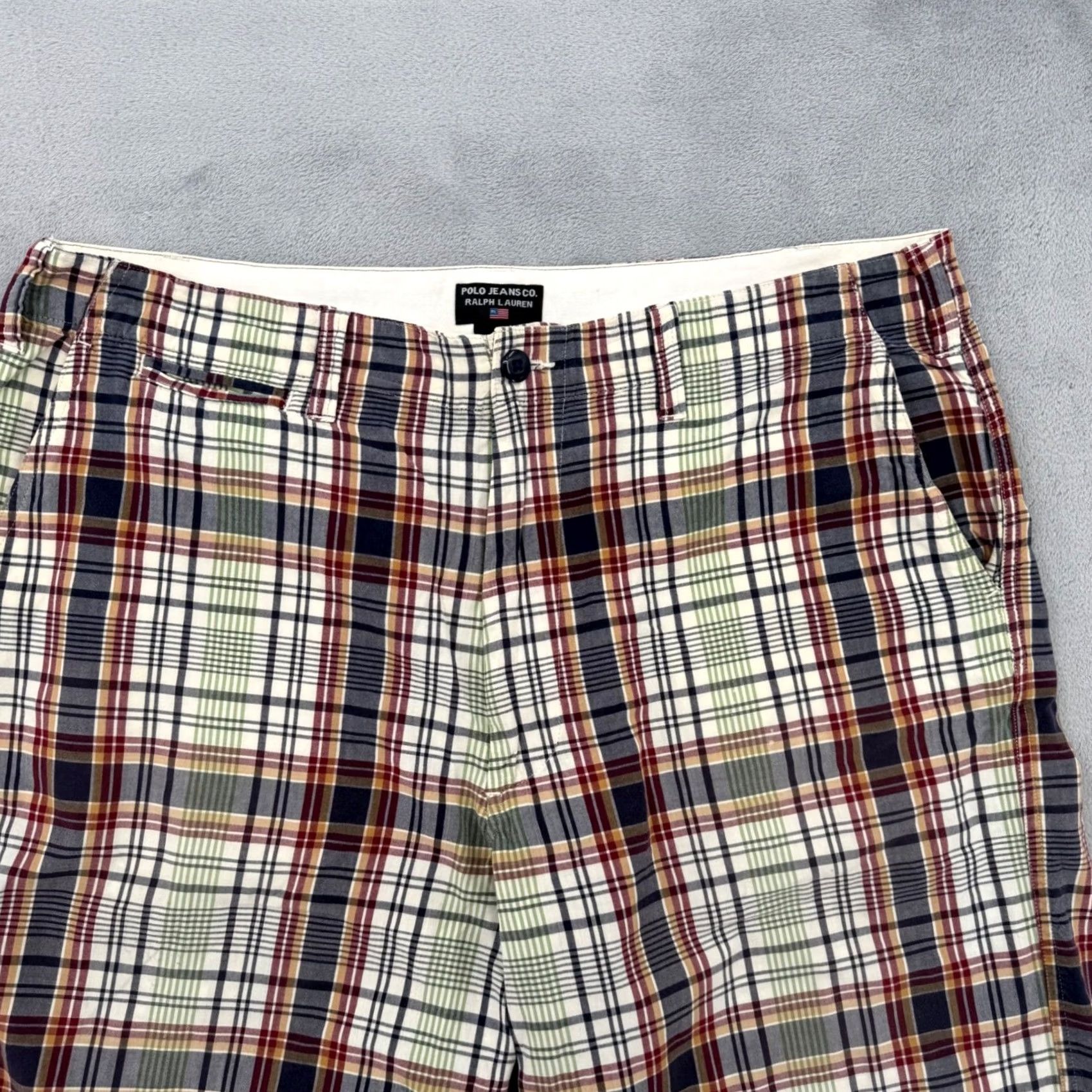 Ralph Lauren VINTAGE Polo Jeans Co. Ralph Lauren Mens Plaid Shorts Size 38 Cotton Madras Size US M / EU 48-50 / 2 - 4 Thumbnail