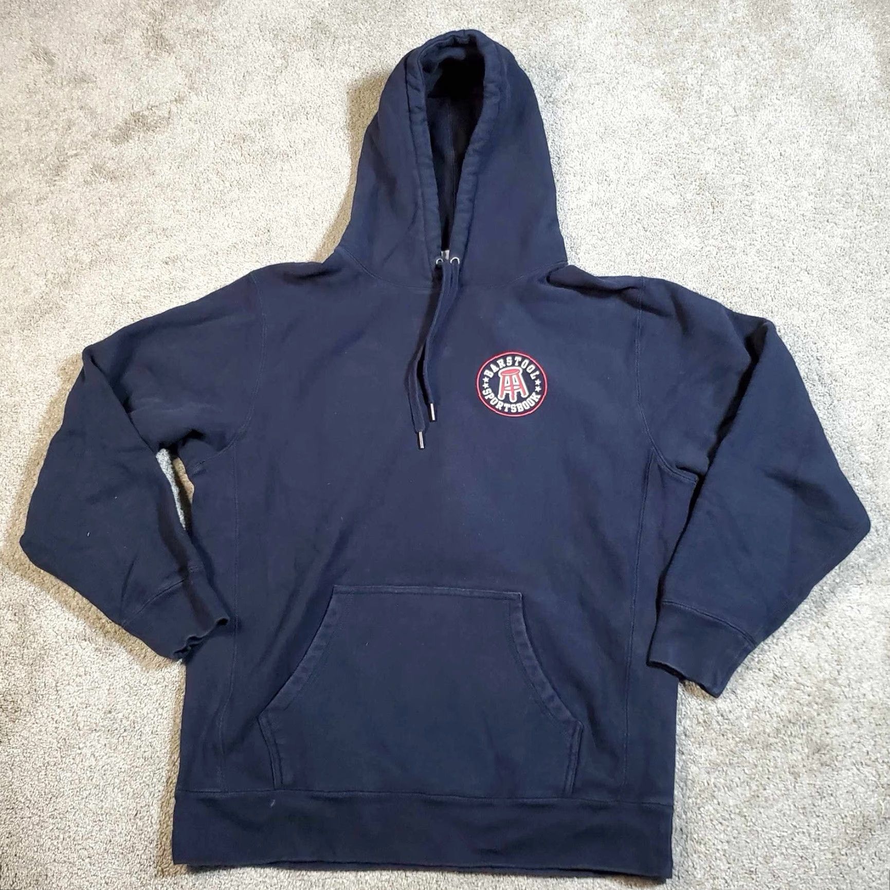 Vintage Barstool Sportsbook Hoodie Mens XL Navy Blue Positive Vibes Only Pullover Size US XL / EU 56 / 4 - 3 Thumbnail