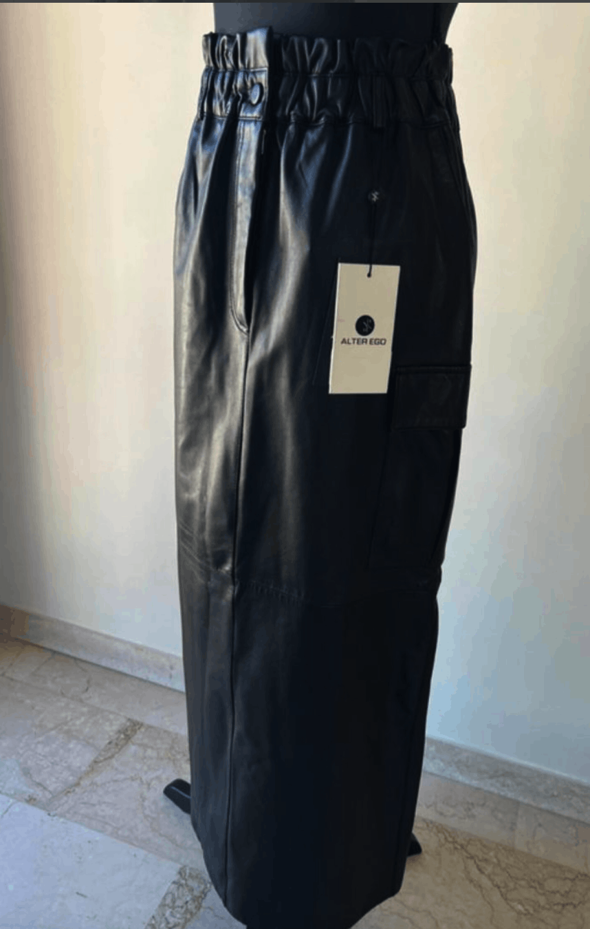 Altea Jupe en cuir noir Alter Ego – neuve avec étiquettes Size 26" / US 2 / IT 38 - 5 Thumbnail