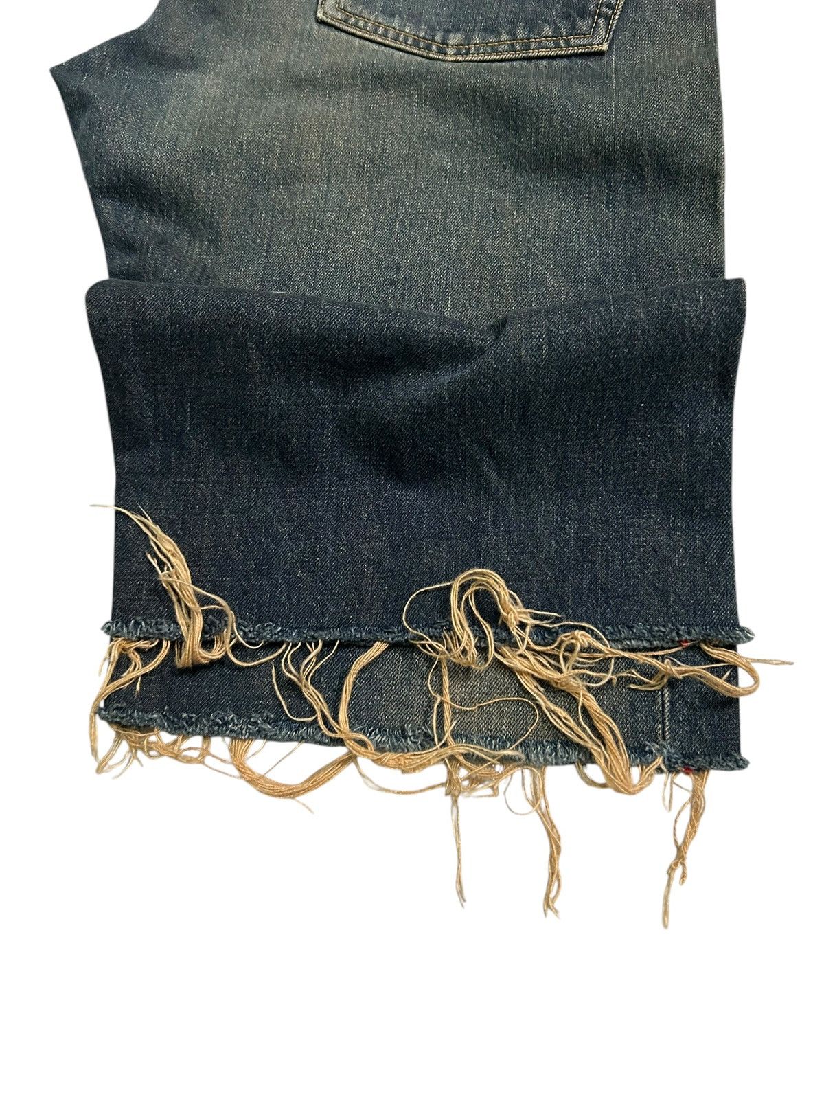 Japanese Brand × Kapital × Vintage Edwin Selvedge Rusty Distressed Short Denim jeans Size US 33 - 10 Thumbnail