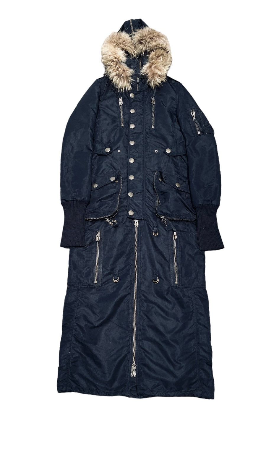 14th Addiction 2000s SLY - Fur Hoodie Extra Long Cargo Jacket Size US S / EU 44-46 / 1 - 3 Thumbnail