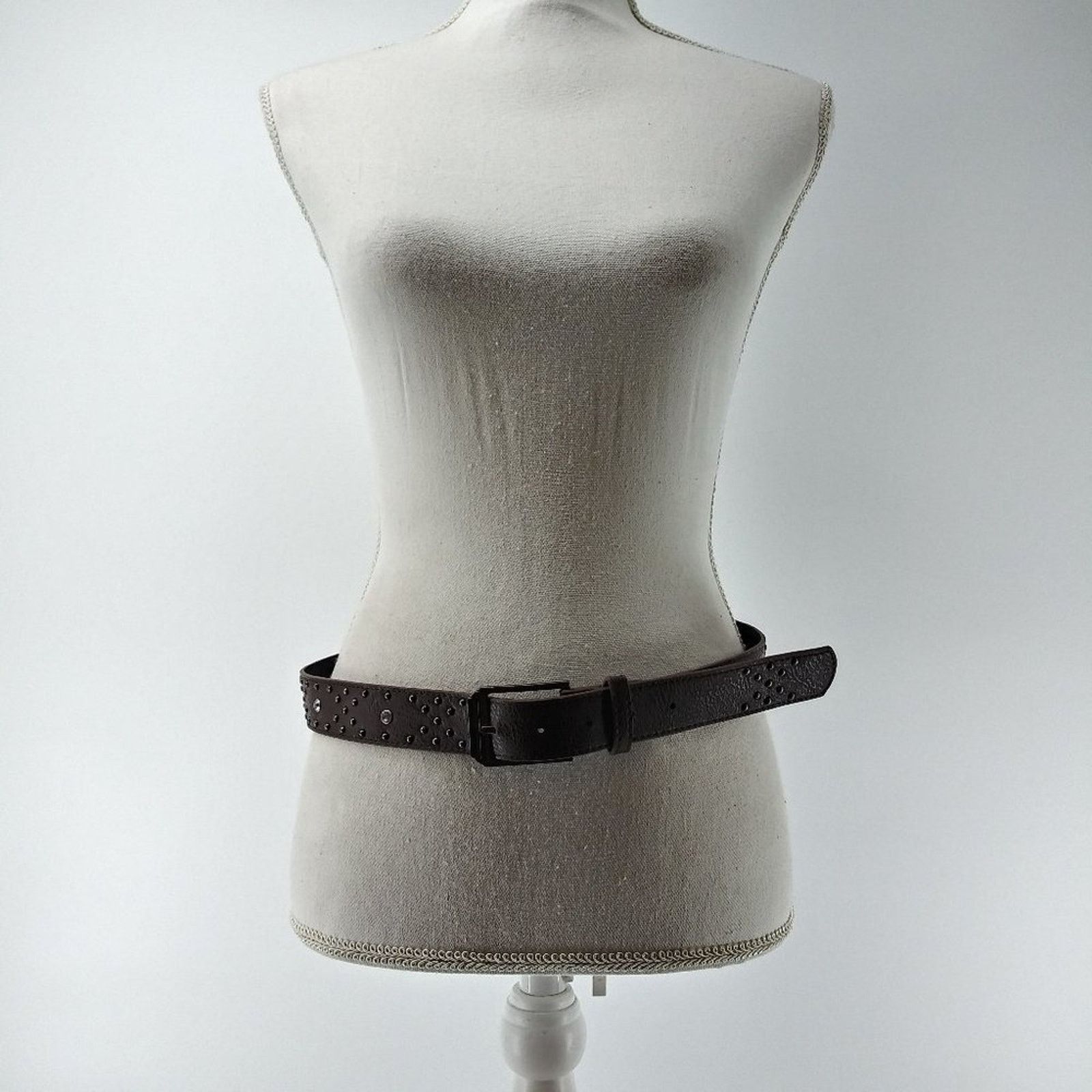 Other Women's Dark Brown Faux Leather Rhinestone Stud Belt size 8 Size ONE SIZE - 13 Thumbnail