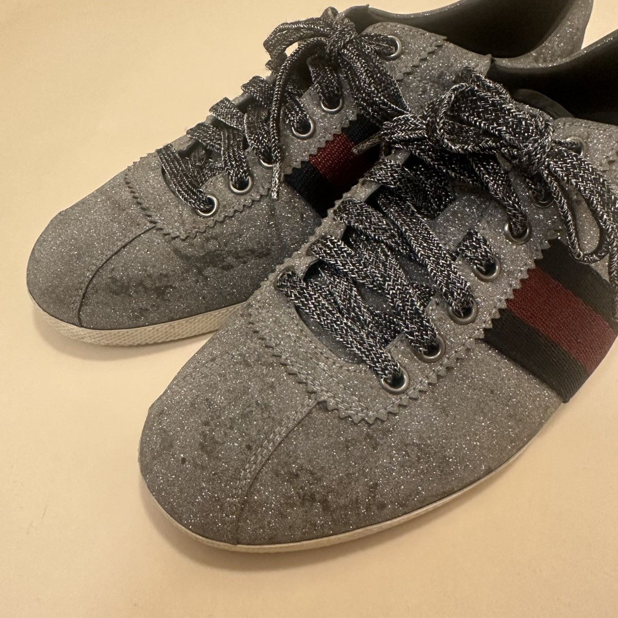 Gucci Gucci Silver Glitter Sparkle Crystal Sneakers 8 9.5 10 9 Size US 9.5 / EU 42-43 - 8 Thumbnail