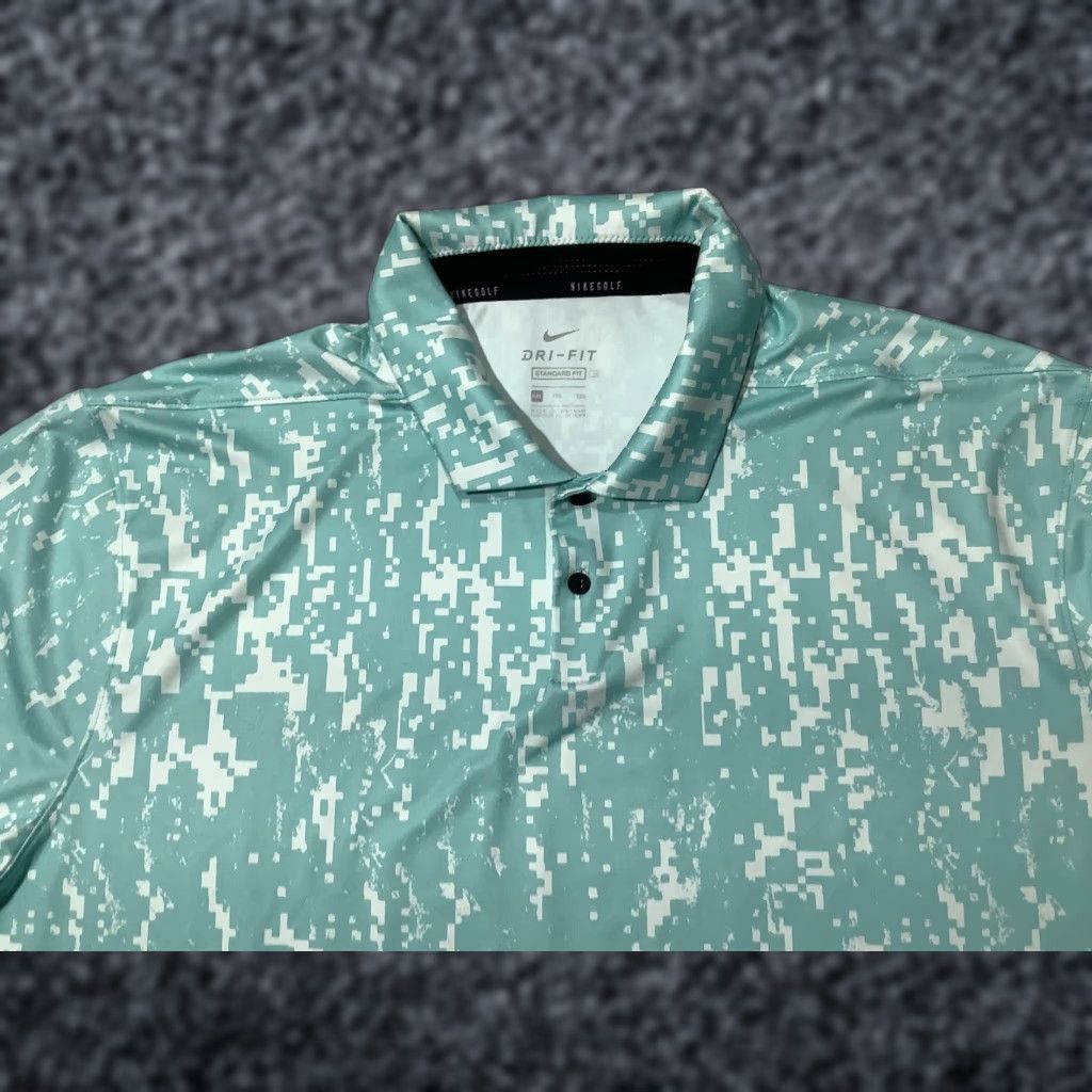 Nike Nike Dri-FIT Polo Shirt Mens 2XL Blue Digital Camo Golf Athletic Regular Fit Size US XXL / EU 58 / 5 - 1 Thumbnail
