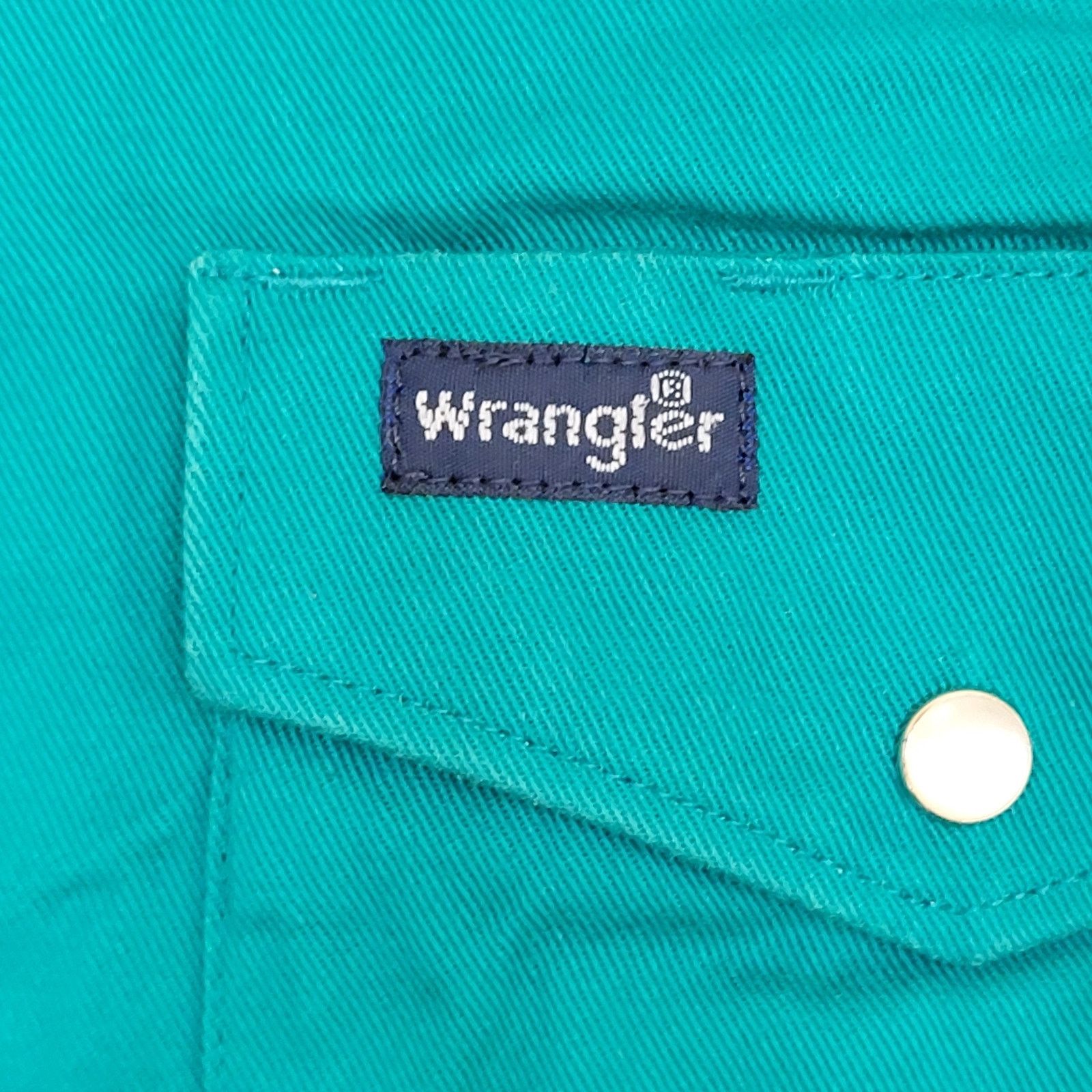 Wrangler Vintage Wrangler Western Pearl-Snap Shirt Large 22x30 Teal Size US L / EU 52-54 / 3 - 12 Thumbnail