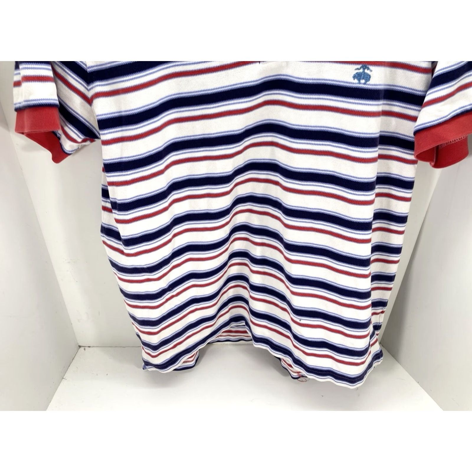 Brooks Brothers Brooks Brothers Polo Shirt Men XL Red Stripe Short Sleeve Cotton Knit Pullover Size US XL / EU 56 / 4 - 3 Thumbnail