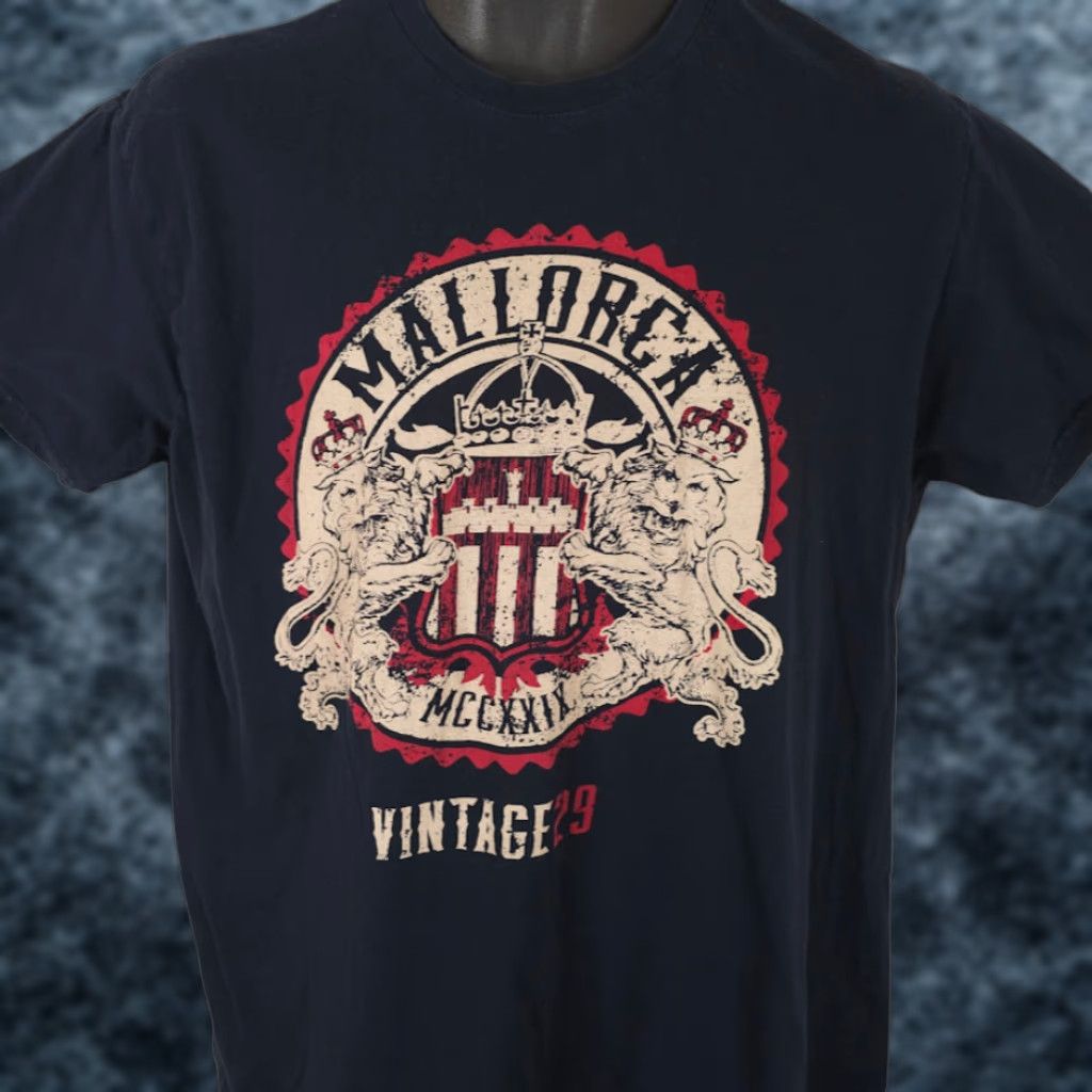 Vintage Mallorca Spain T Shirt Mens Size Large Black Travel Destination Tee Size US L / EU 52-54 / 3 - 1 Thumbnail