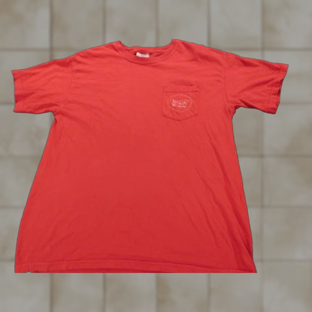 Comfort Colors Comfort Colors Shirt Mens Large Red Cotton Knit Short Sleeve Crew Neck Logo Classic Casual Men’s Shirt Size US L / EU 52-54 / 3 - 1 Thumbnail