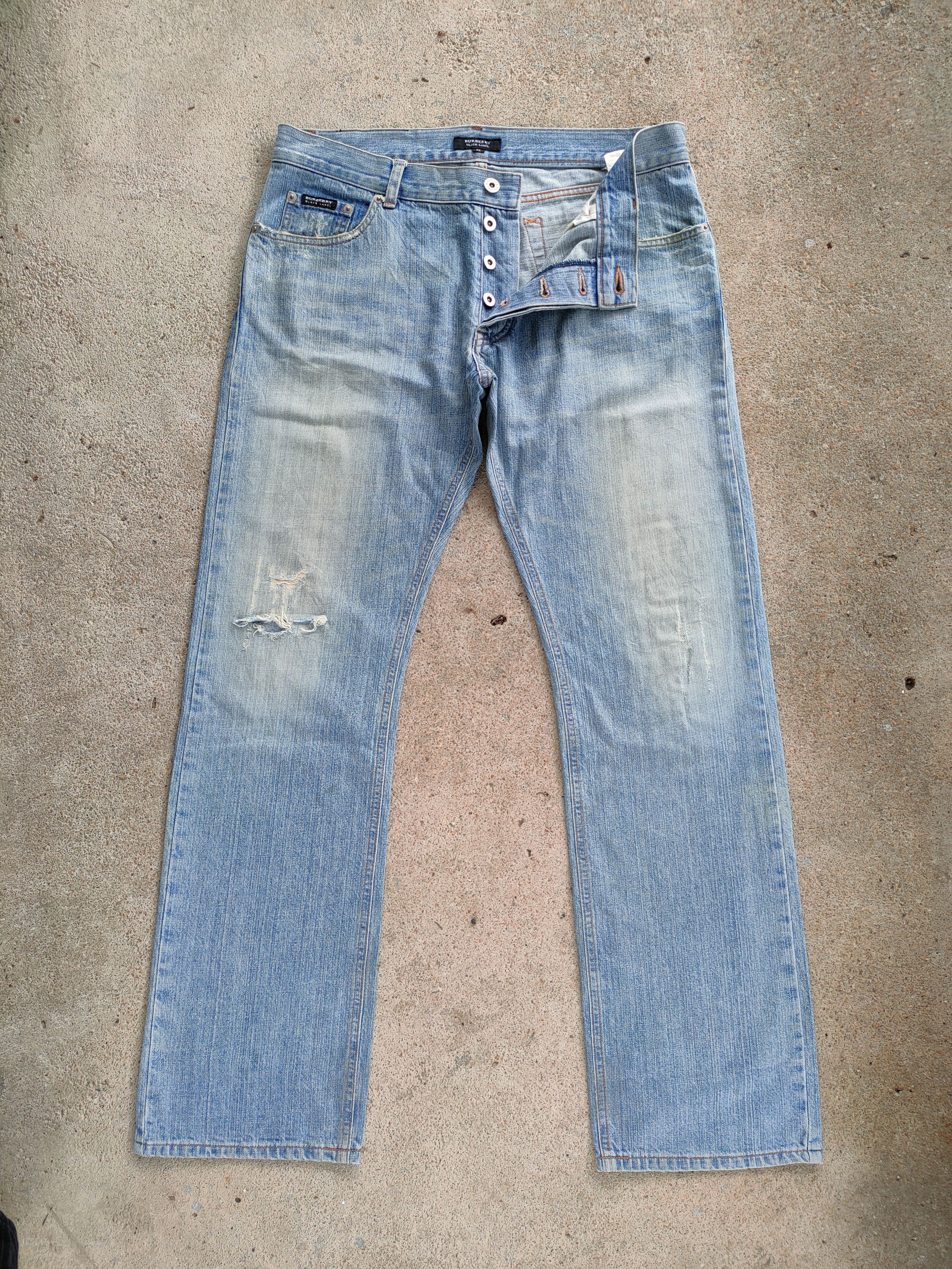 Burberry VINTAGE BURBERRY BLACK LABEL FADED RIPPED JEANS DENIM PANTS Size US 34 / EU 50 - 1 Thumbnail