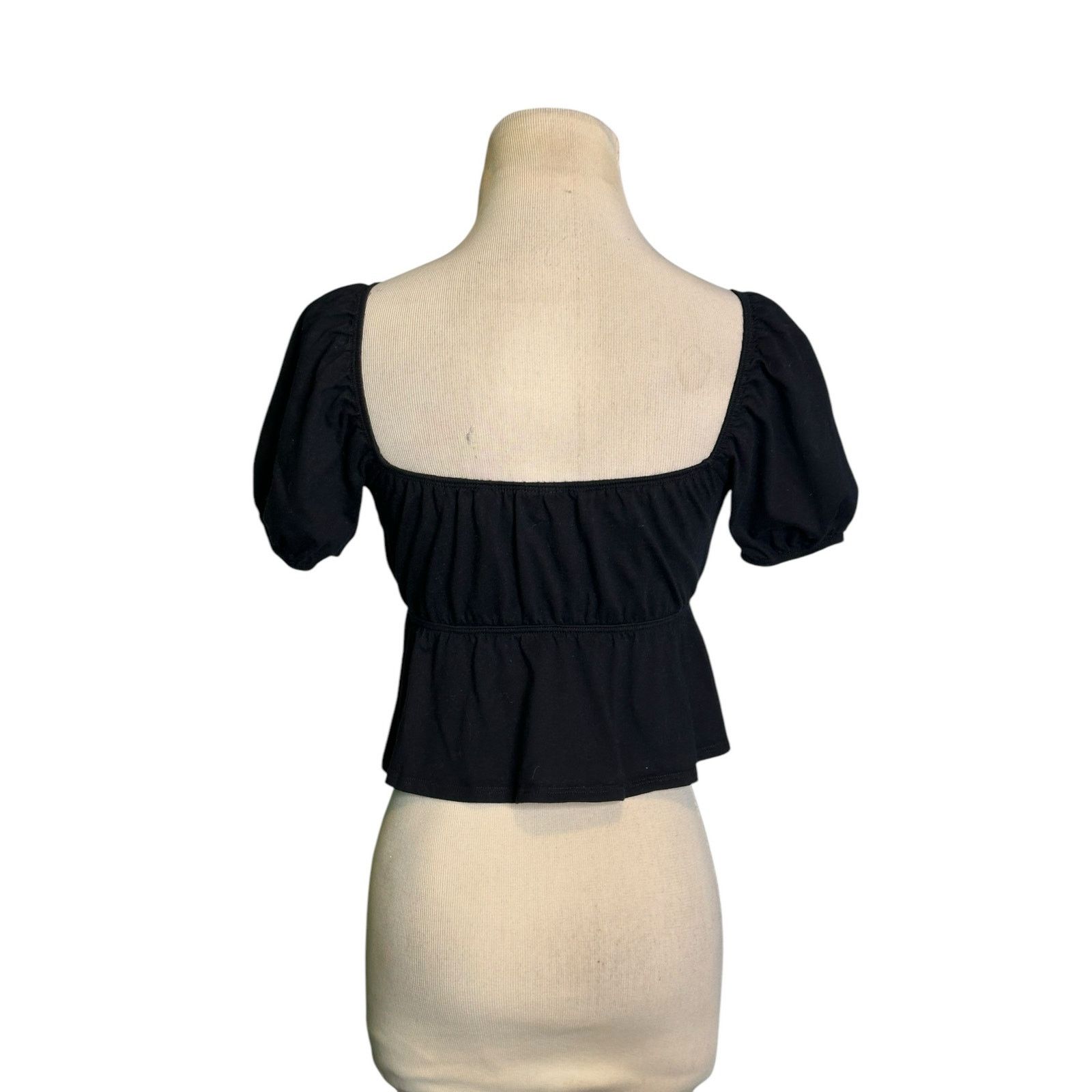 Aritzia Sunday Best black cotton front tie crop blouse size 2XS Size XXS / US 00 / IT 34 - 2 Thumbnail