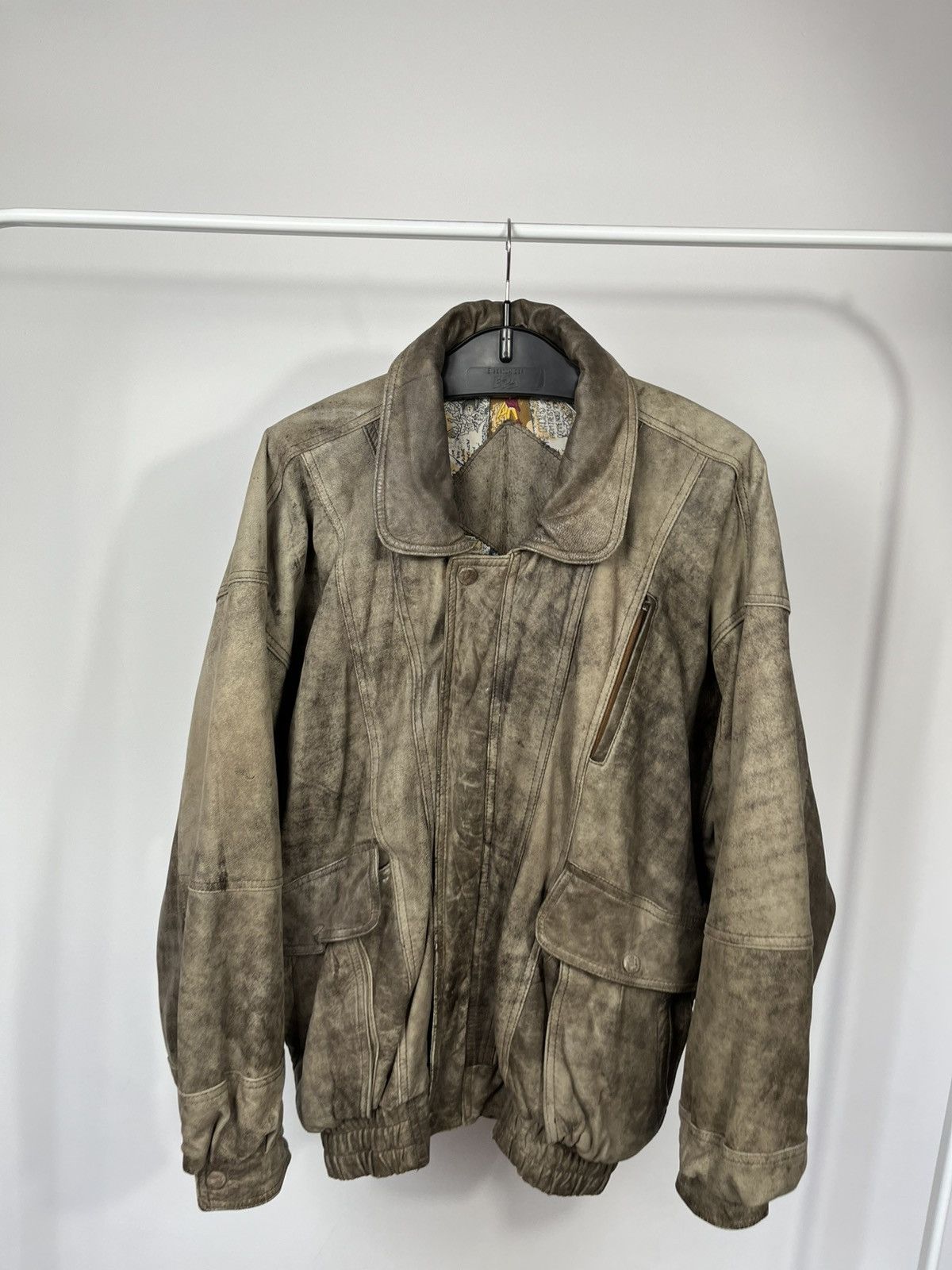 Genuine Leather Vintage Distressed Leather Jacket Brown Bomber Style Coat Size US XL / EU 56 / 4 - 2 Thumbnail