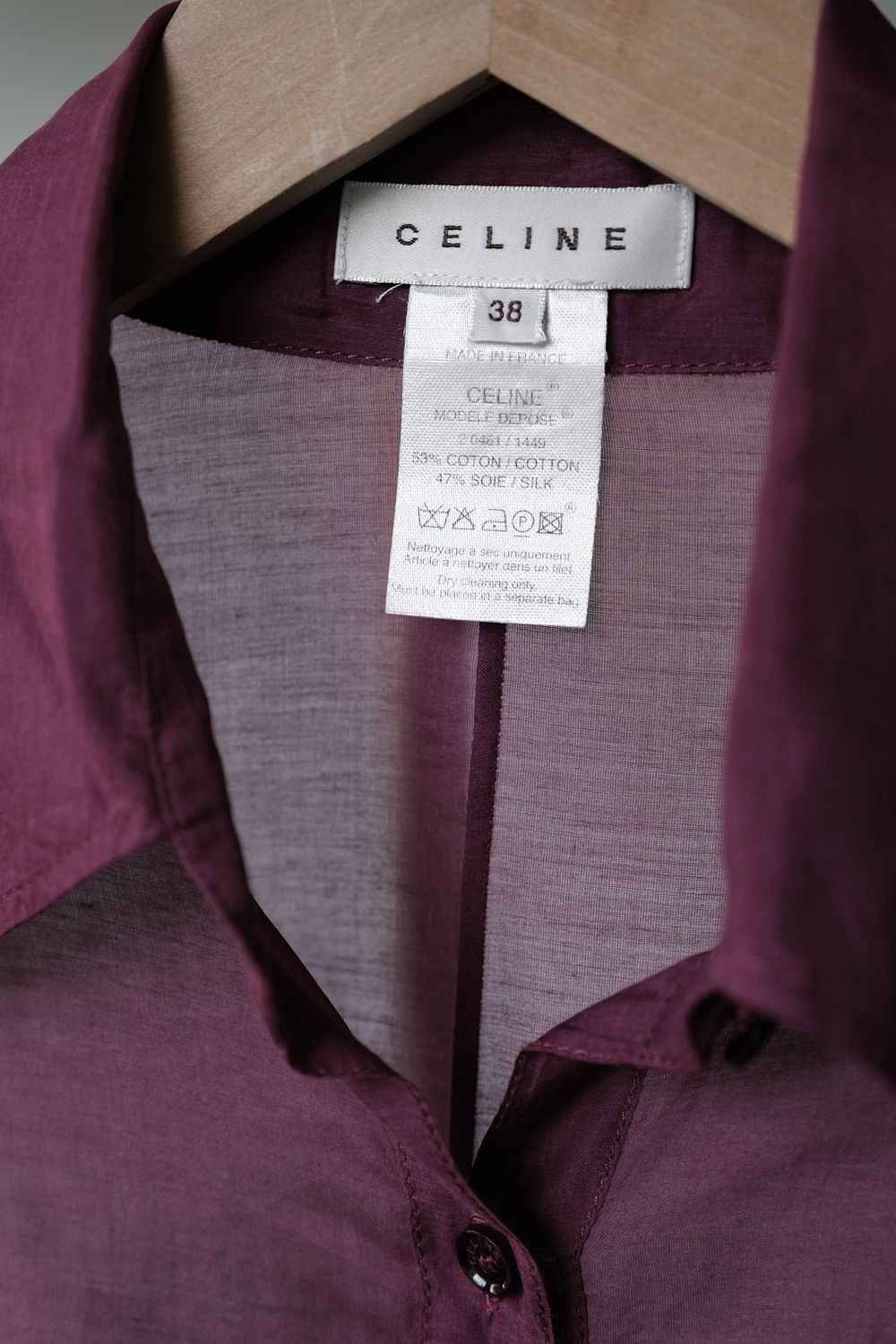 Celine CELINE Cotton / Silk Sheer Shirt Size S / US 4 / IT 40 - 2 Thumbnail