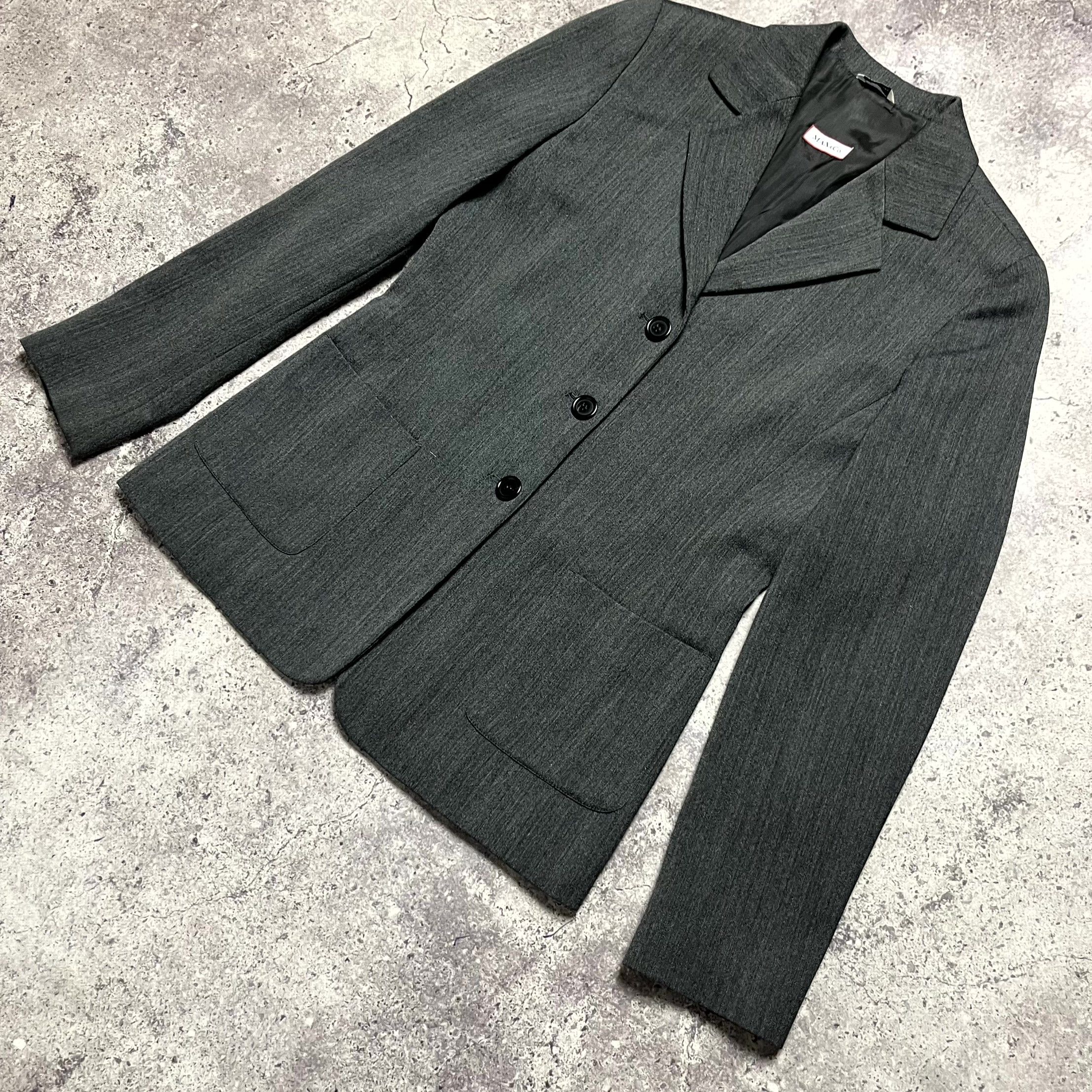 MAX&Co. Max Mara Gray Suit Blazer Pants Wool Blend IT38 US6 Size XS / US 0-2 / IT 36-38 - 11 Thumbnail