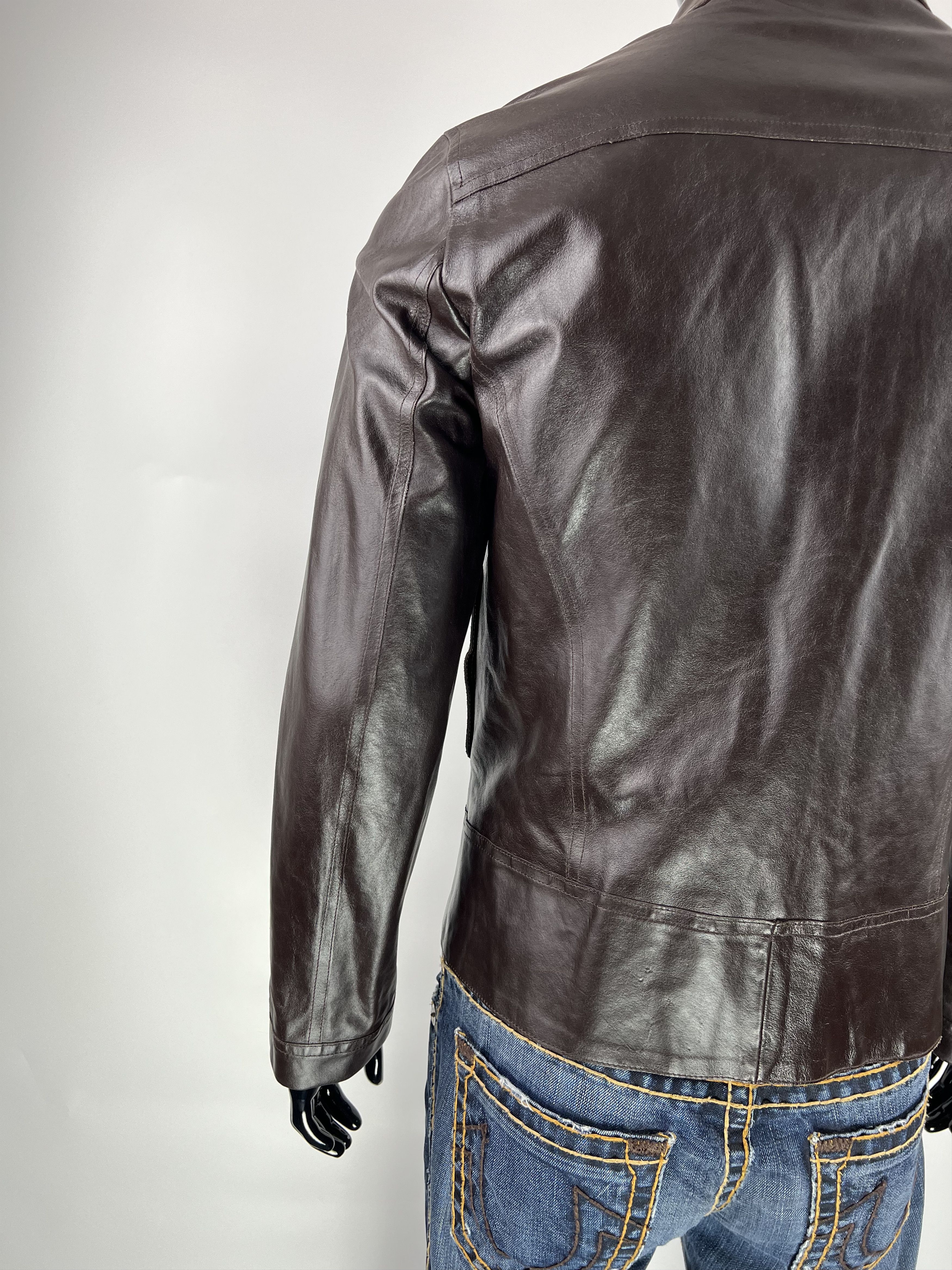 Costume National Homme CNC Leather Blazer Jacket Size IT48