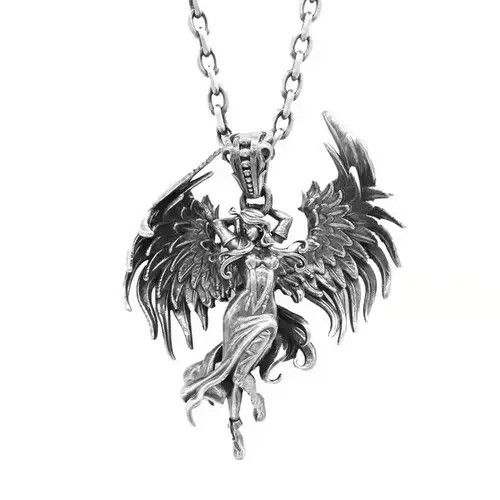 Jewelry × Vintage Evil Angel Wings Goddess Pendant Necklace Size ONE SIZE - 1 Thumbnail