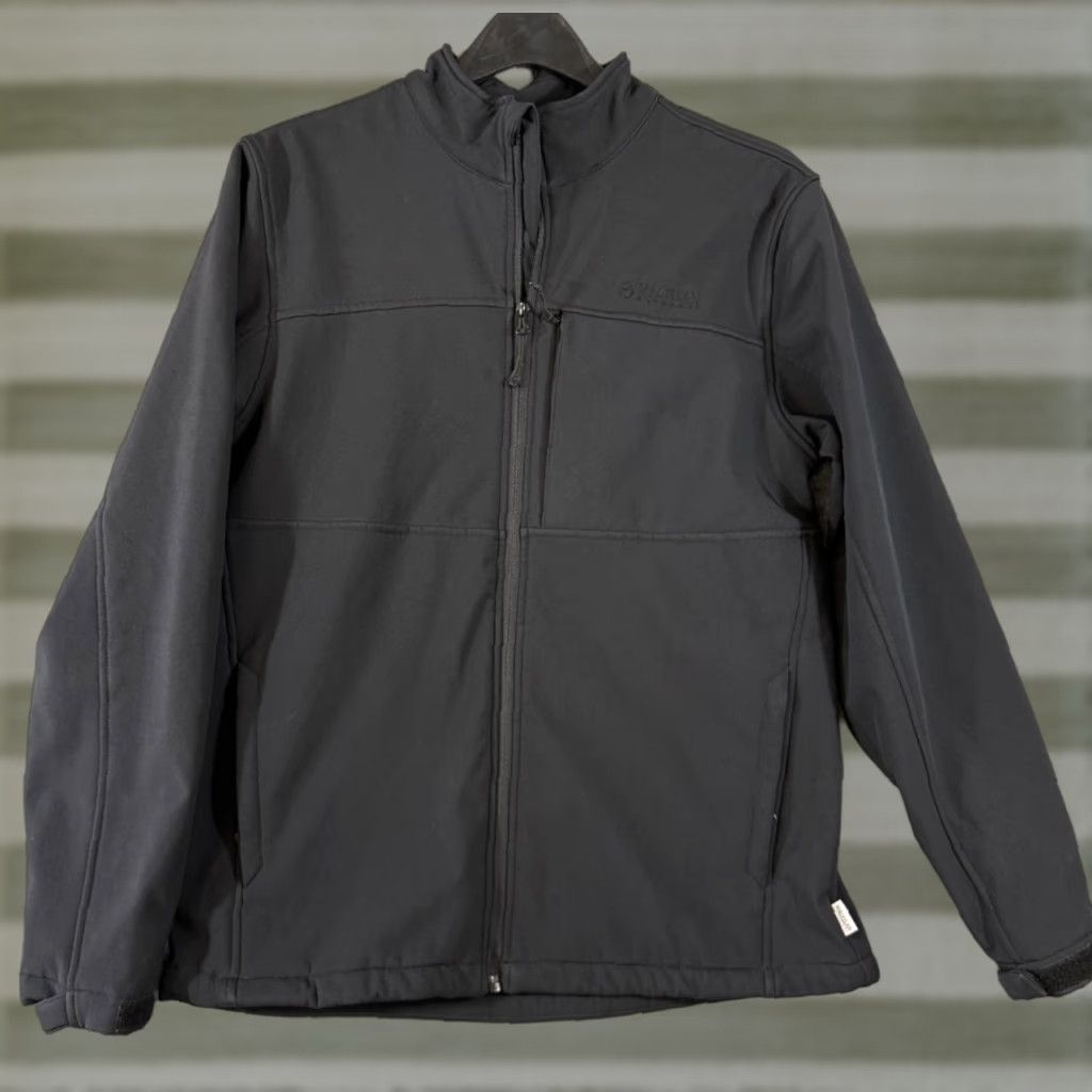 Vintage Magellan Softshell Jacket Mens M Black Fleece Lined Classic Fit Full Zip Stretch Outdoor Utility Shirt Size US M / EU 48-50 / 2 - 1 Thumbnail