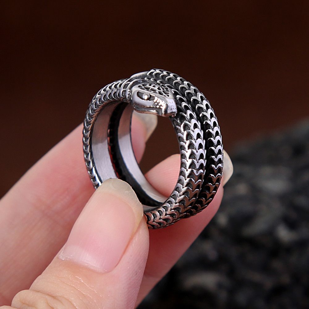 Handmade Retro Domineering Snake Ring Size ONE SIZE - 2 Thumbnail
