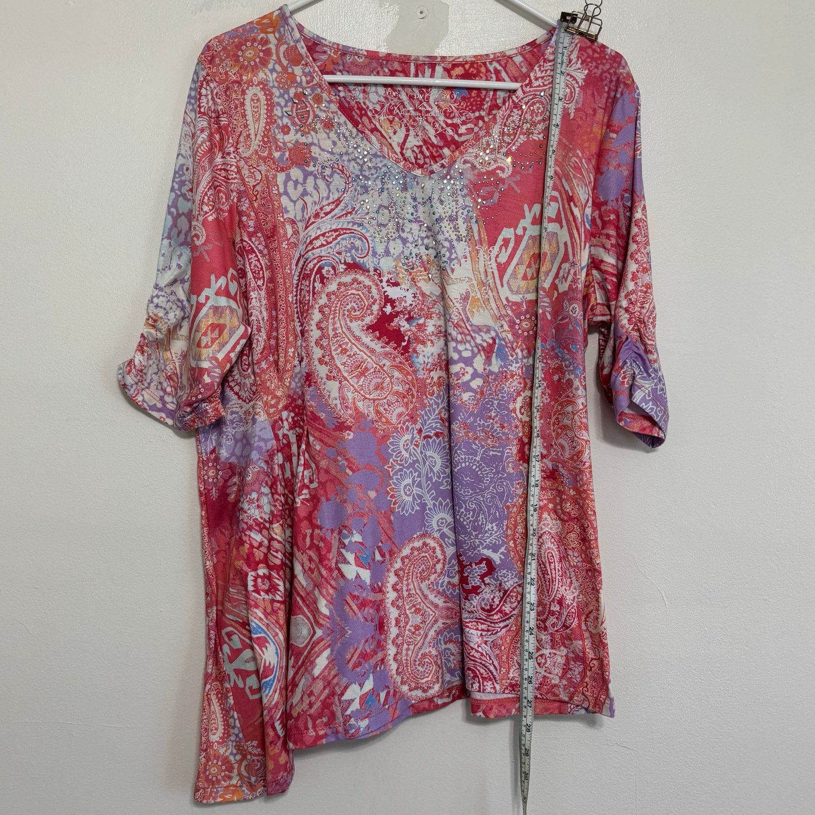 Gloria Vanderbilt Gloria Vanderbilt Abstract Geometric Studded Shirt Size PXL Size XL / US 12-14 / IT 48-50 - 3 Thumbnail