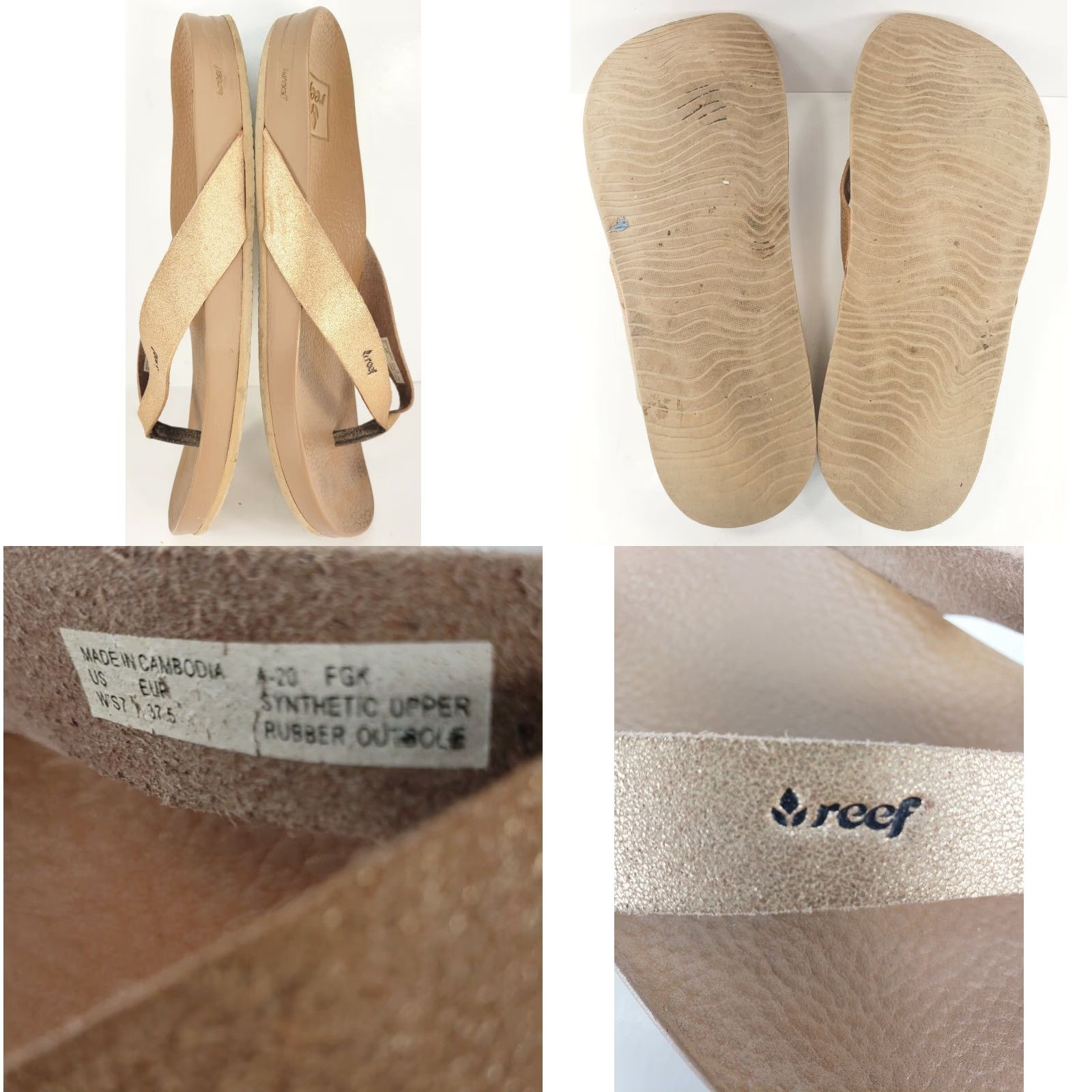 REEF Reef Women's Cushion Bounce Court Vegan Flip Flop Rose Gold Vegan Leather Size 7 Size US 7 / IT 37 - 8 Thumbnail