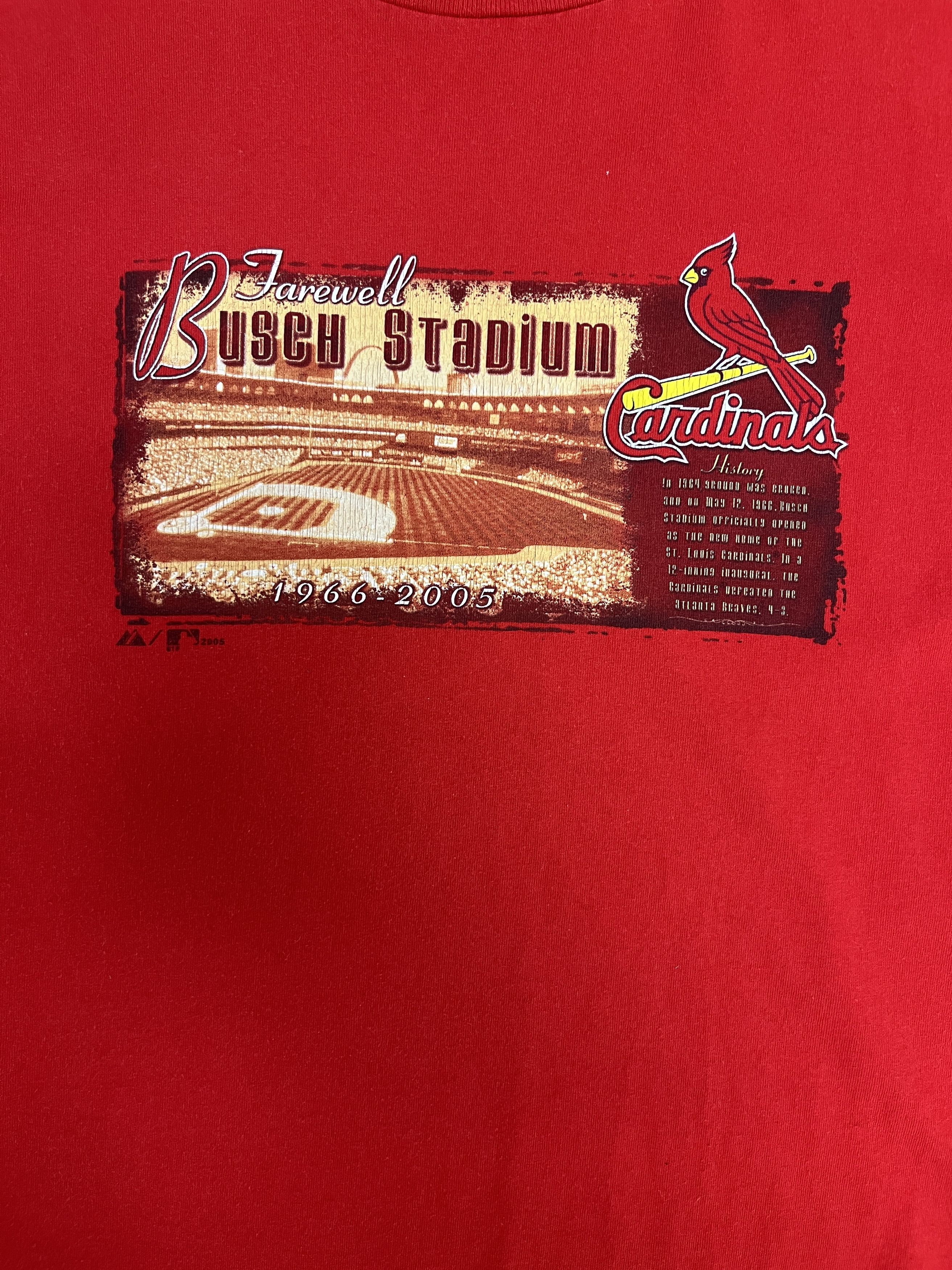 Majestic × Vintage St. Louis Cardinals Farewell Busch Stadium Vintage Tee Size US XL / EU 56 / 4 - 2 Thumbnail