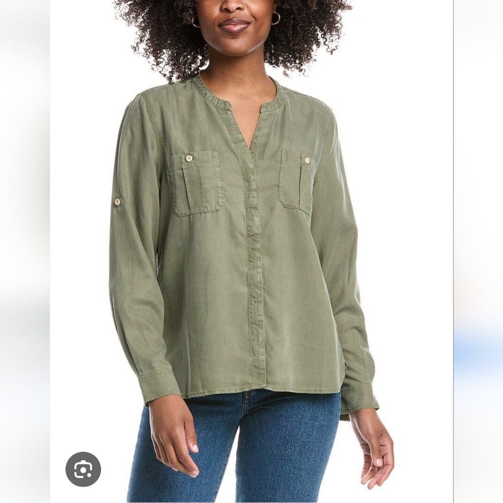 Tommy Bahama TOMMY BAHAMA | Mission Beach Shirt Blouse green Tencel Sz X Size XL / US 12-14 / IT 48-50 - 1 Thumbnail