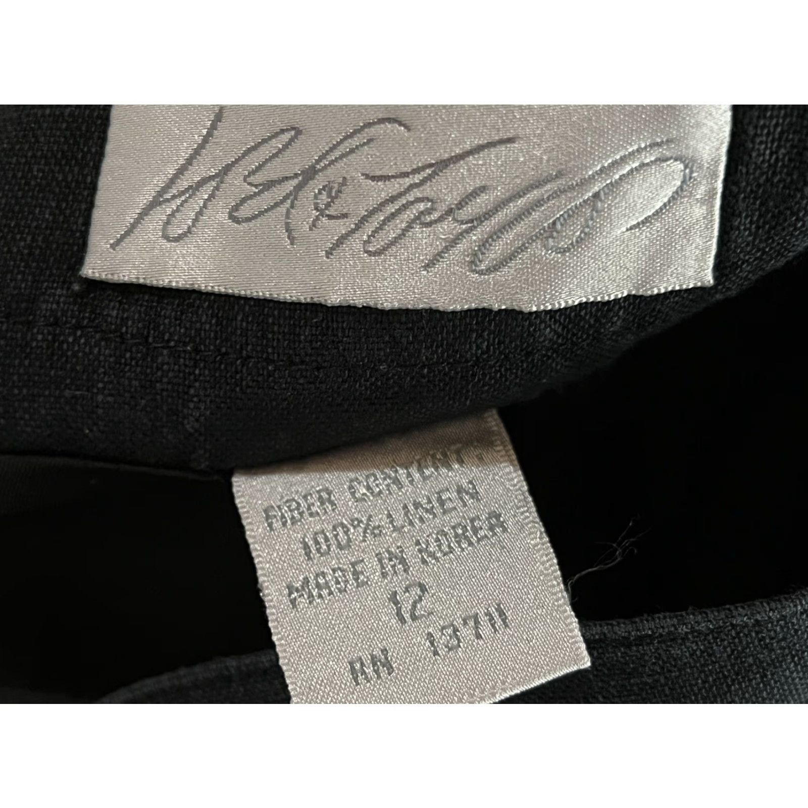 Lord & Taylor Vintage Lord & Taylor 100% Linen Midi Skirt Sz 12 GUC Black Pockets Size 34" / US 12 / IT 48 - 4 Thumbnail