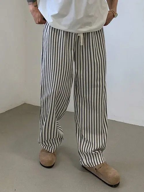 Japanese Brand Sawako x Ryoko Stripe pyjama Vintage Straight Sweatpants Size US 34 / EU 50 - 7 Thumbnail